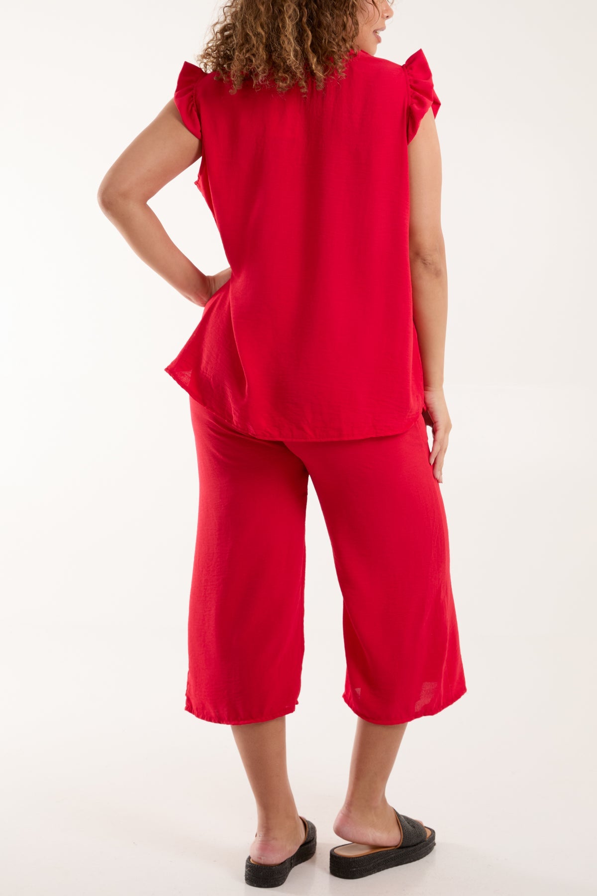 Rita Ruffle Sleeve Top & Culotte Trousers Set