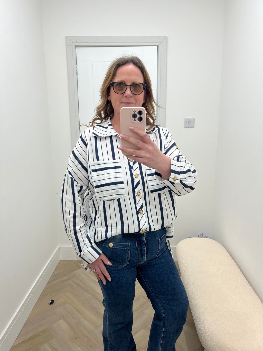 Olivia Blouse – Navy or Chocolate