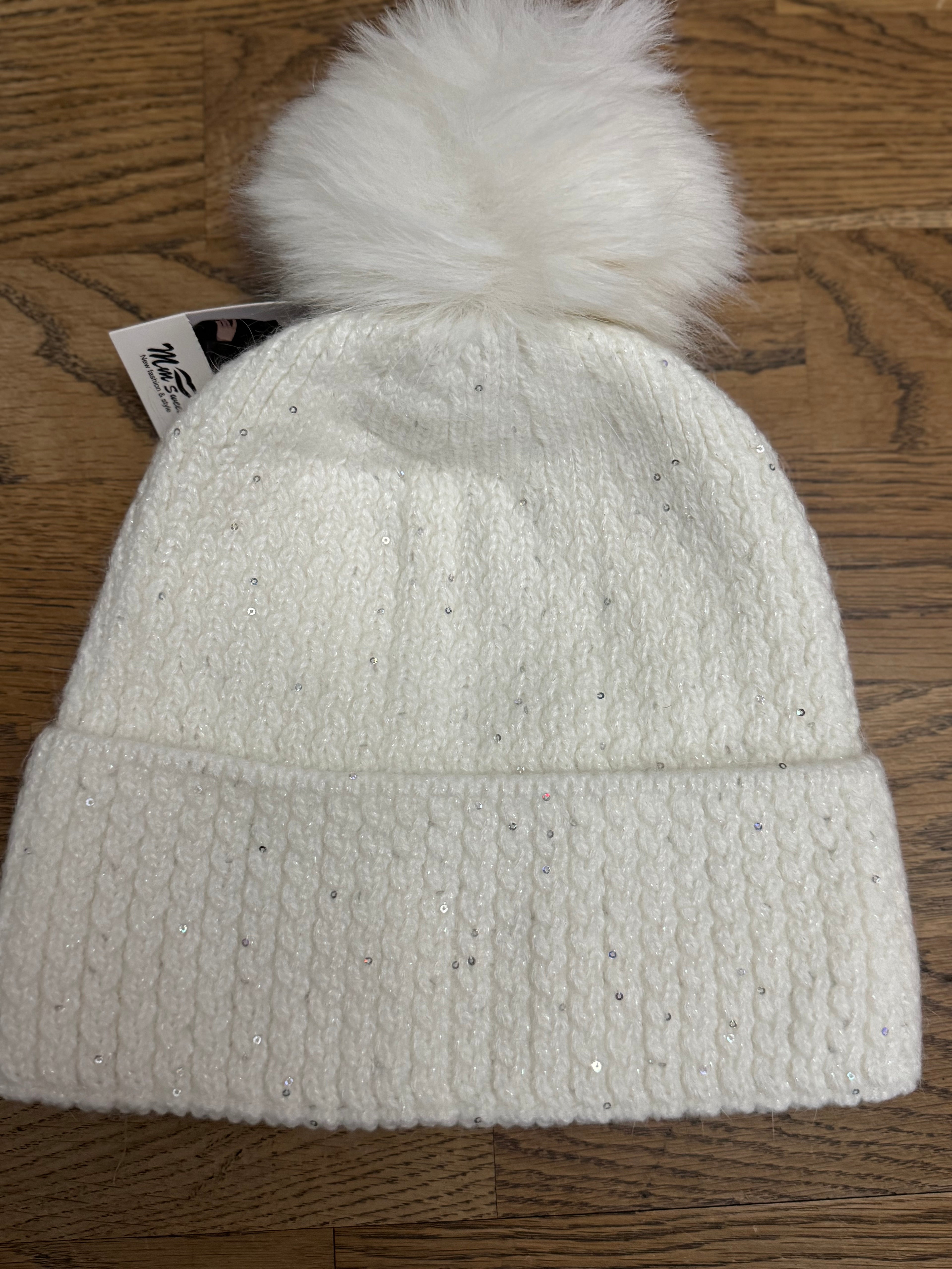 Winter Whisper Sequin Pom Hat