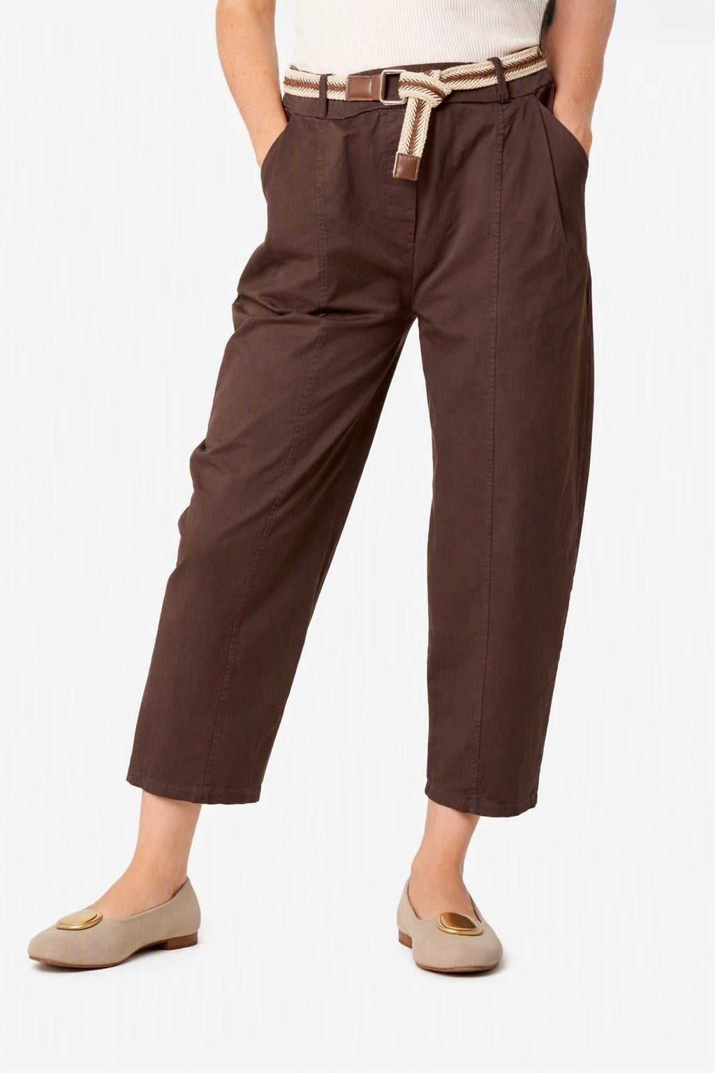 Beth Barrel Leg Trousers with Belt