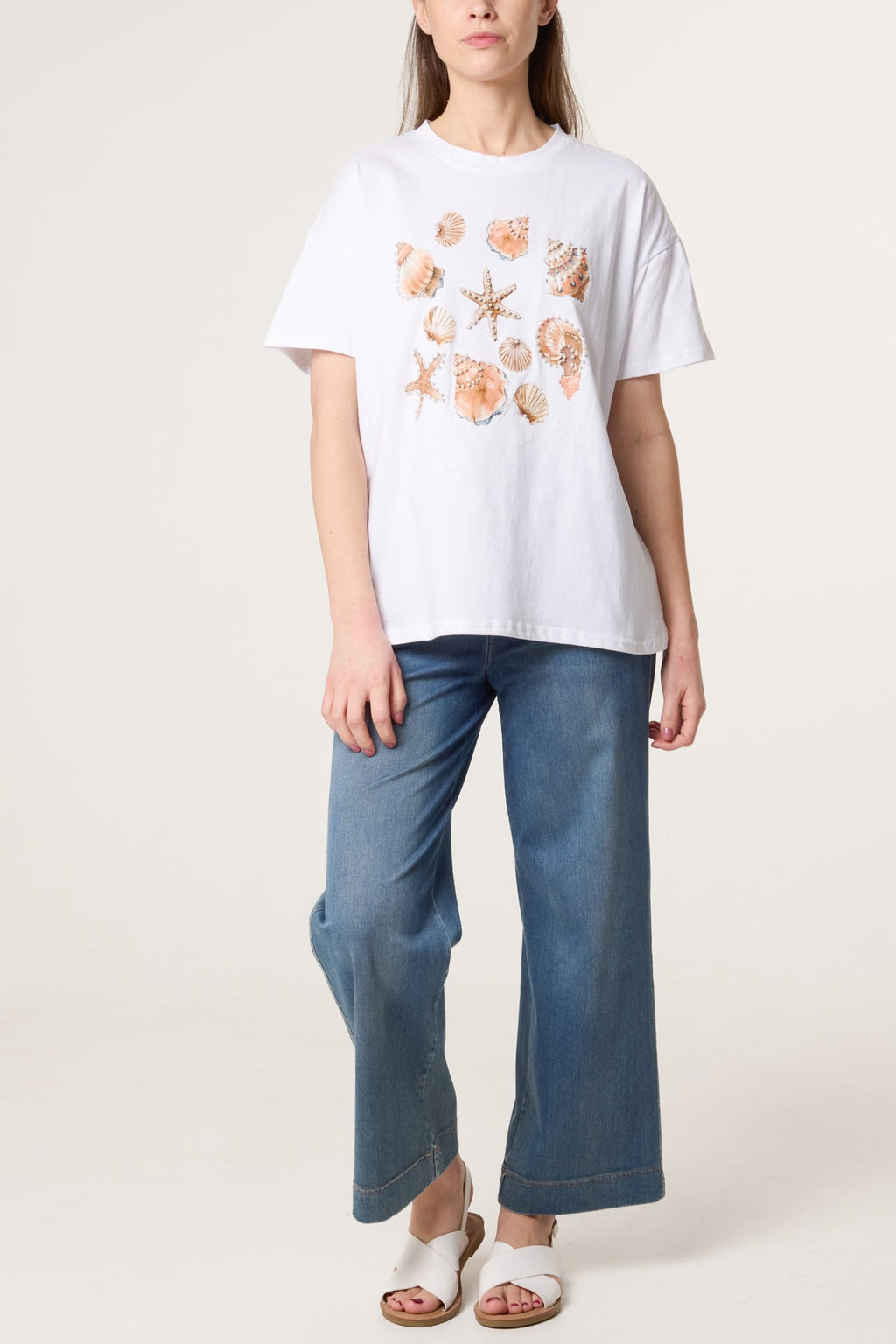 Shellie Embellished Shells T‑Shirt