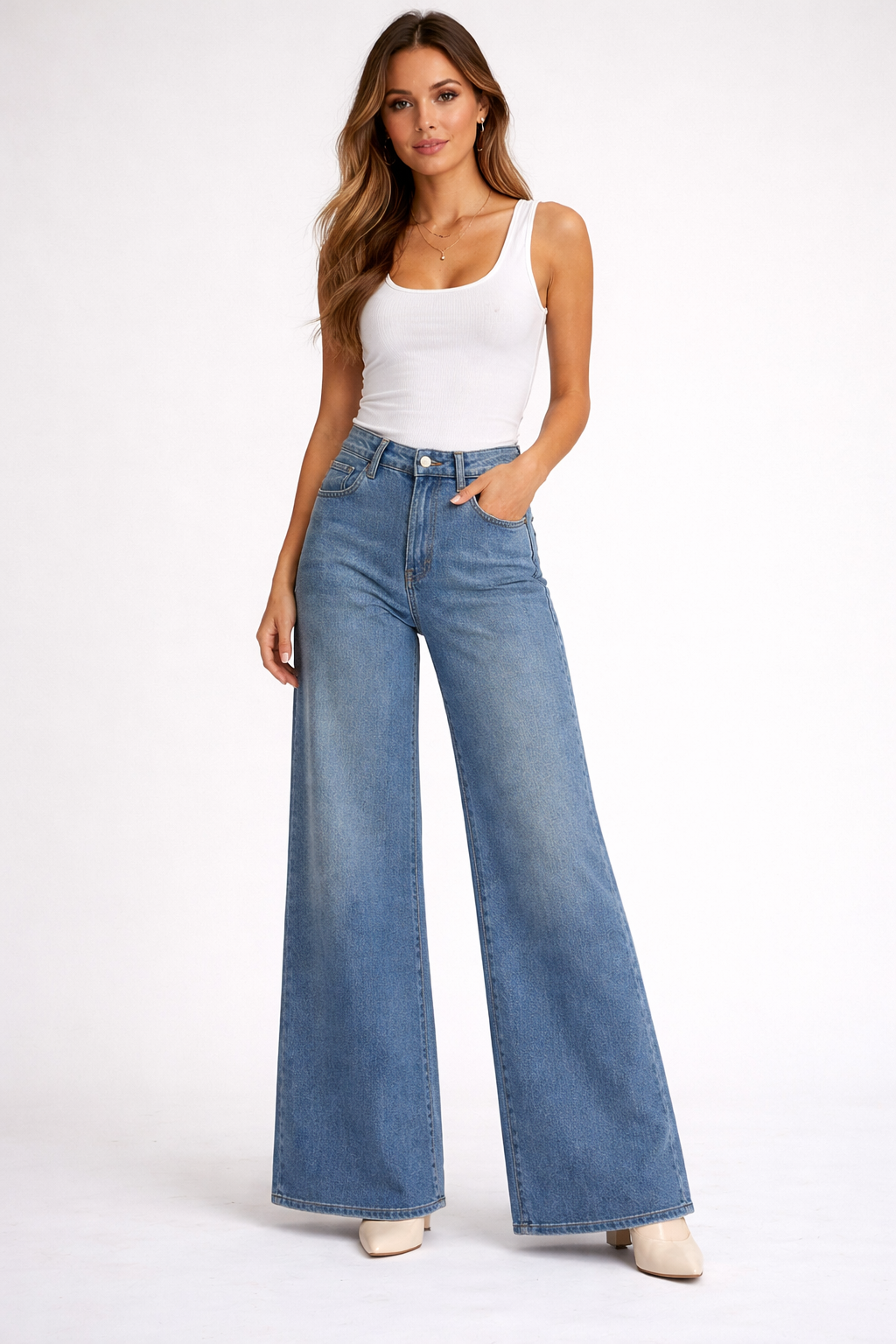 💙 Geri High Waist Wide Leg Jeans