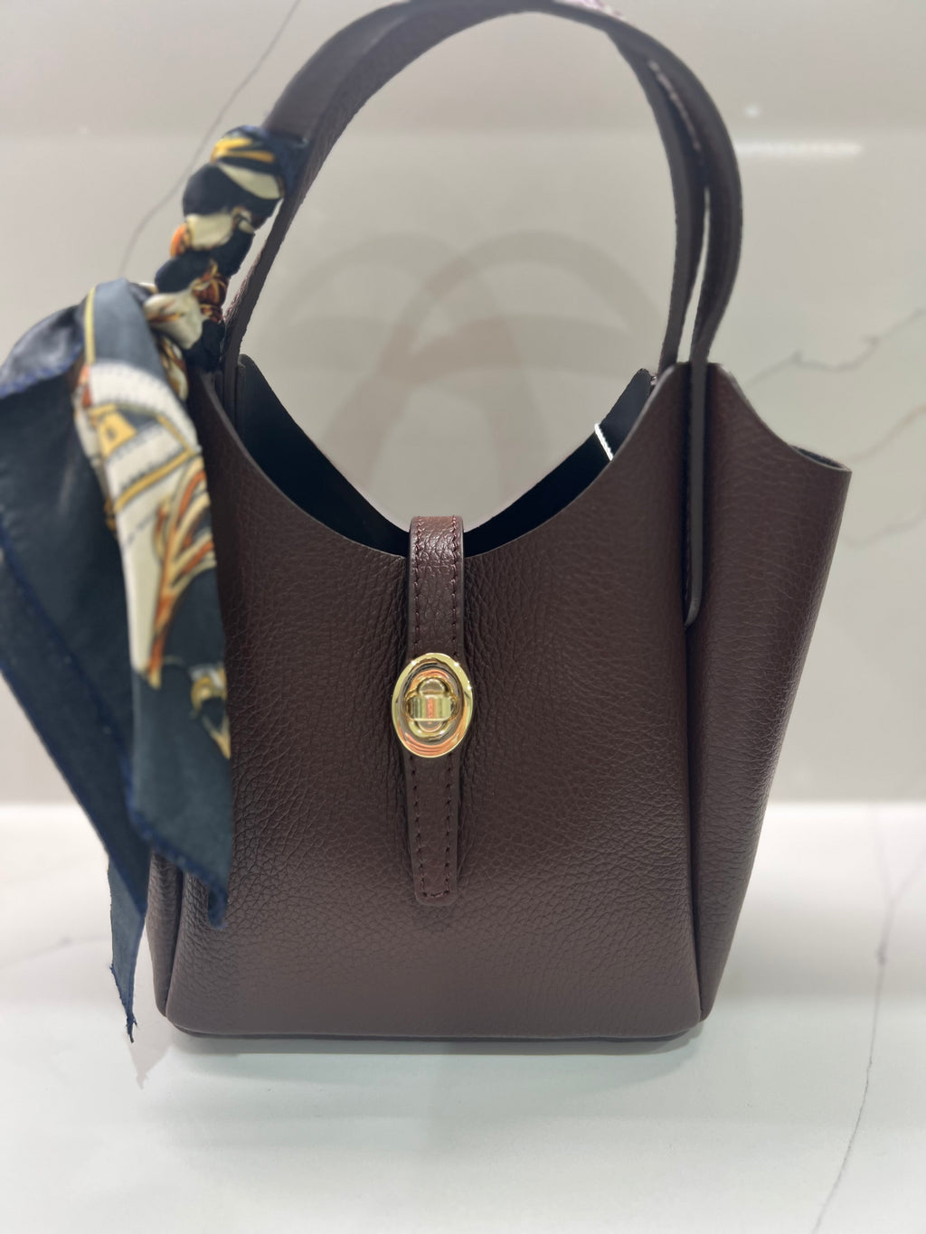 The Tilly Scarf-Italian Structured Leather Handbag