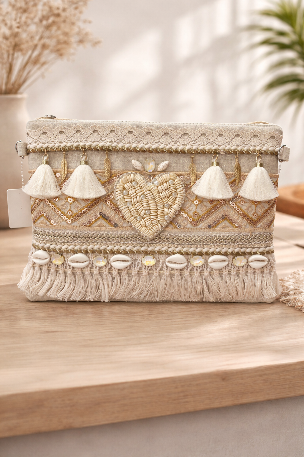 Heart Boho Clutch Bag