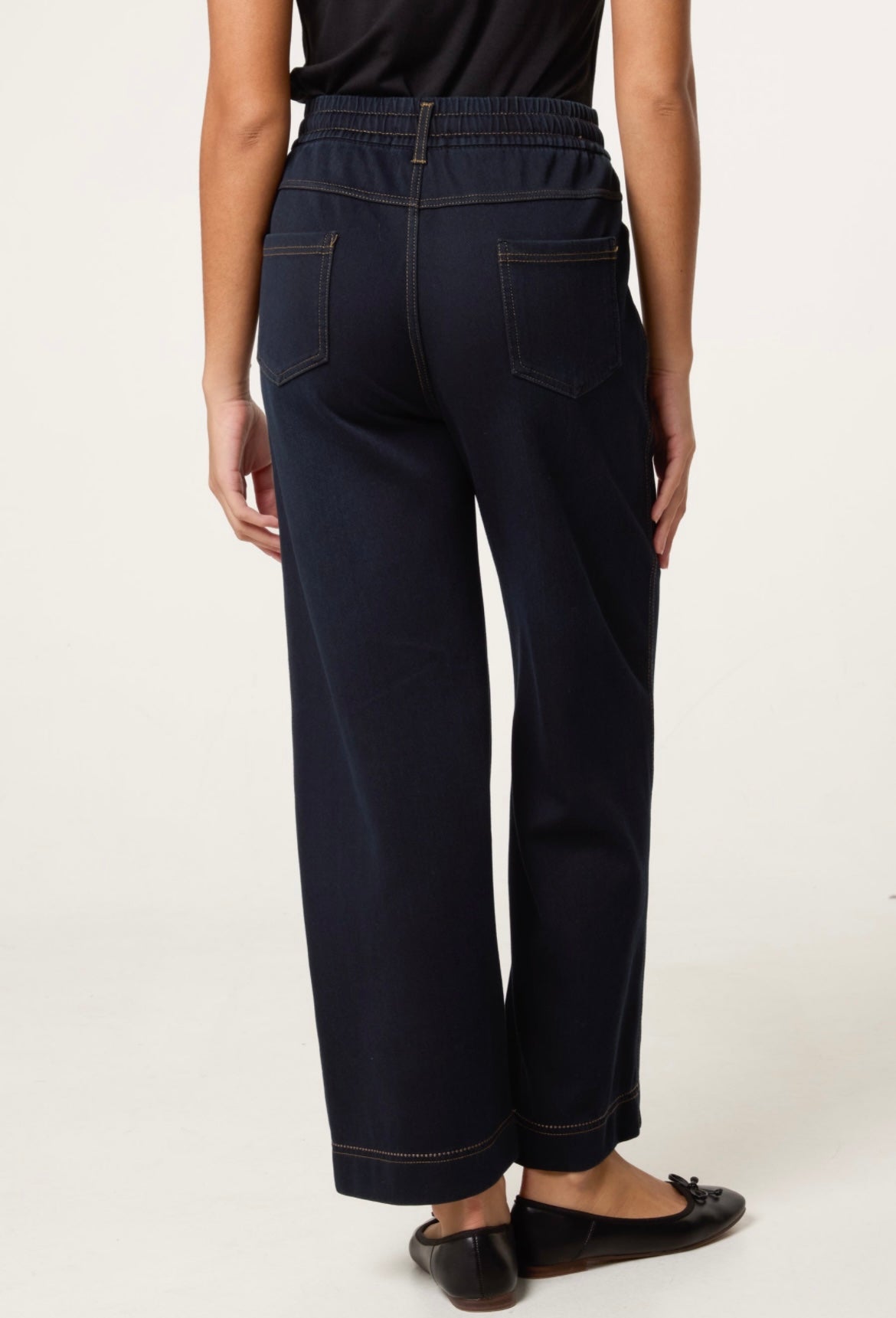 Indigo Ease Wide-Leg Jeans