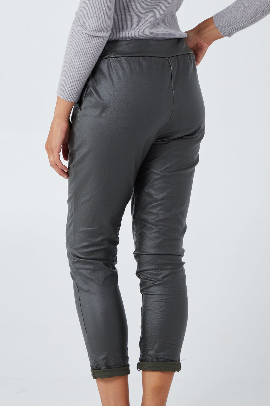 Grace Faux Leather PU Coated Crushed Magic Trousers
