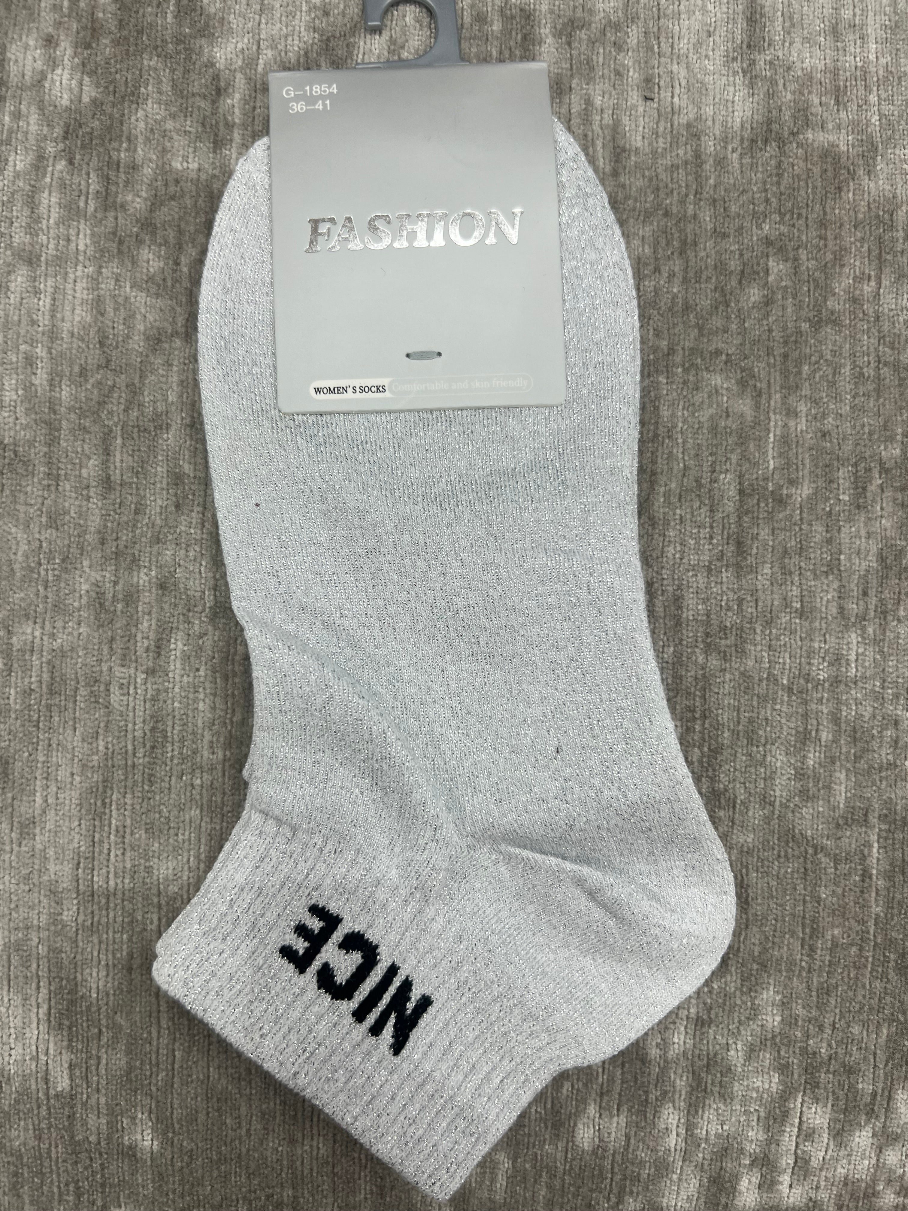 ✨ NICE Metallic Ankle Socks – Soft, Sparkly & Everyday Chic