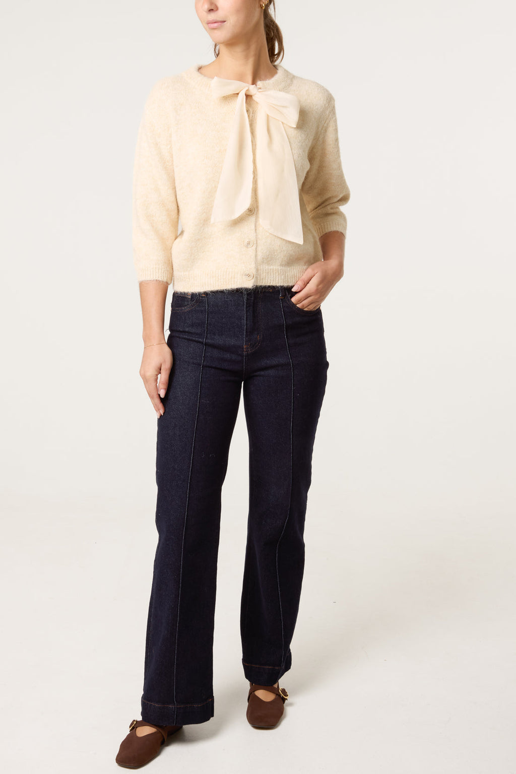 Rachel Bow Front Knit Cardigan