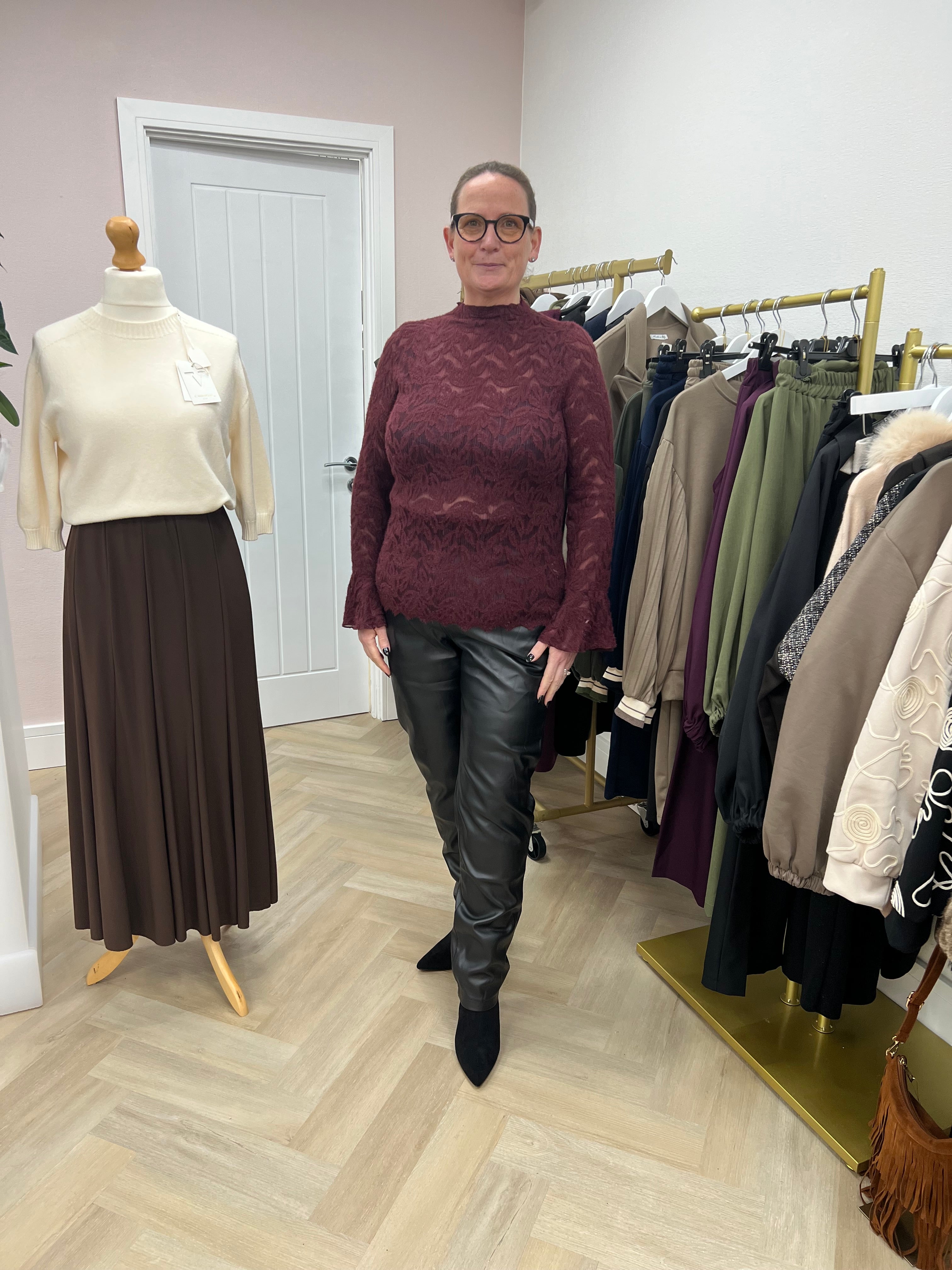 Cinch Faux Leather Trousers