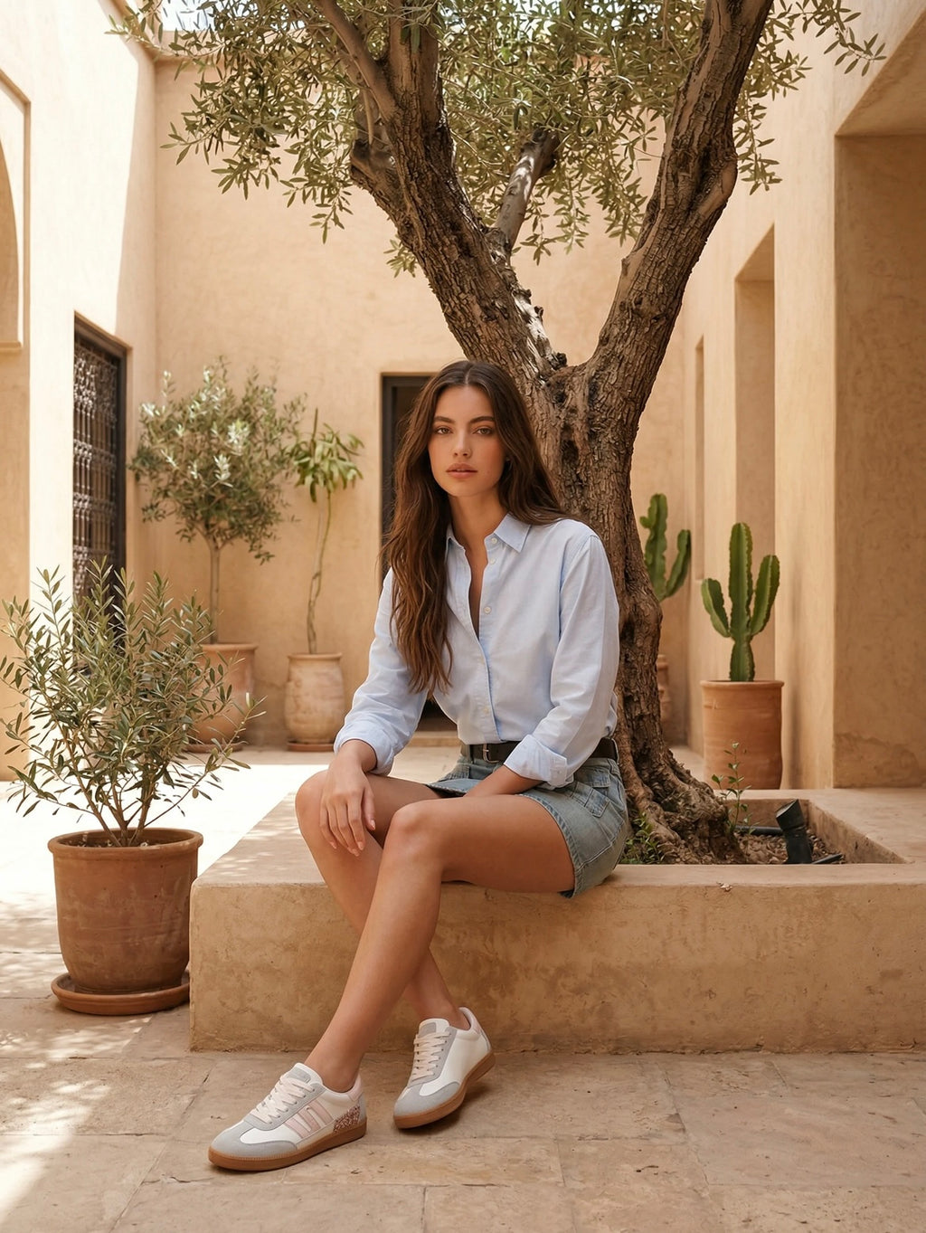 ✨ Alina — Grey, White & Pink Glitter Trainers