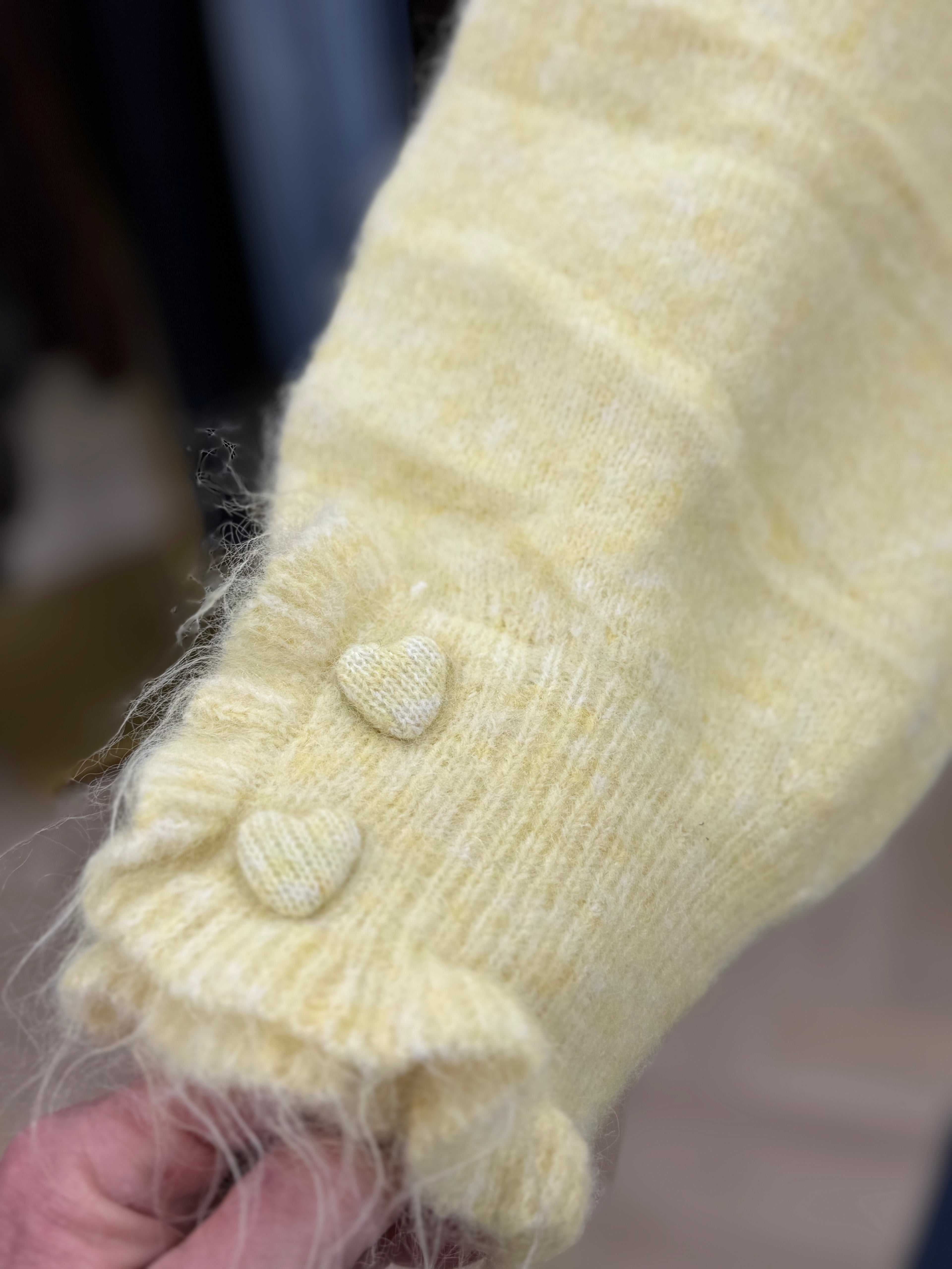 Heart Button V Neck Jumper