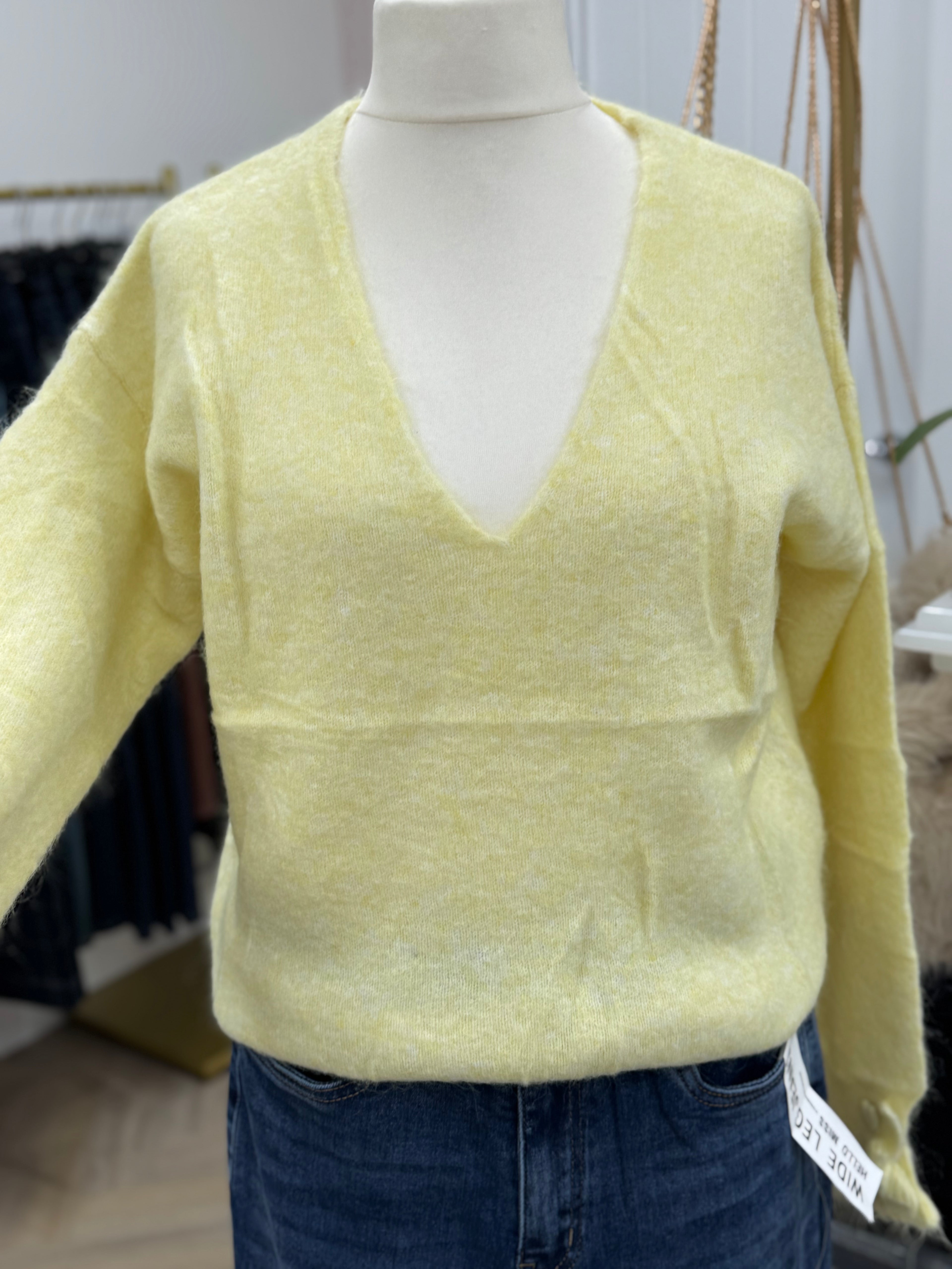 Heart Button V Neck Jumper