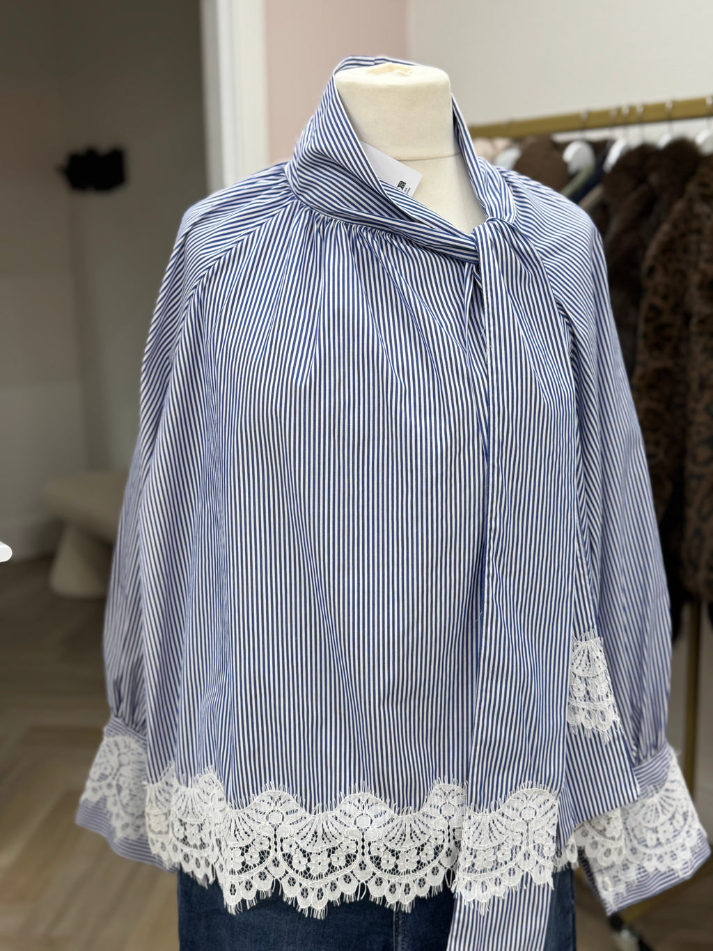 Lace Whisper Stripe Blouse