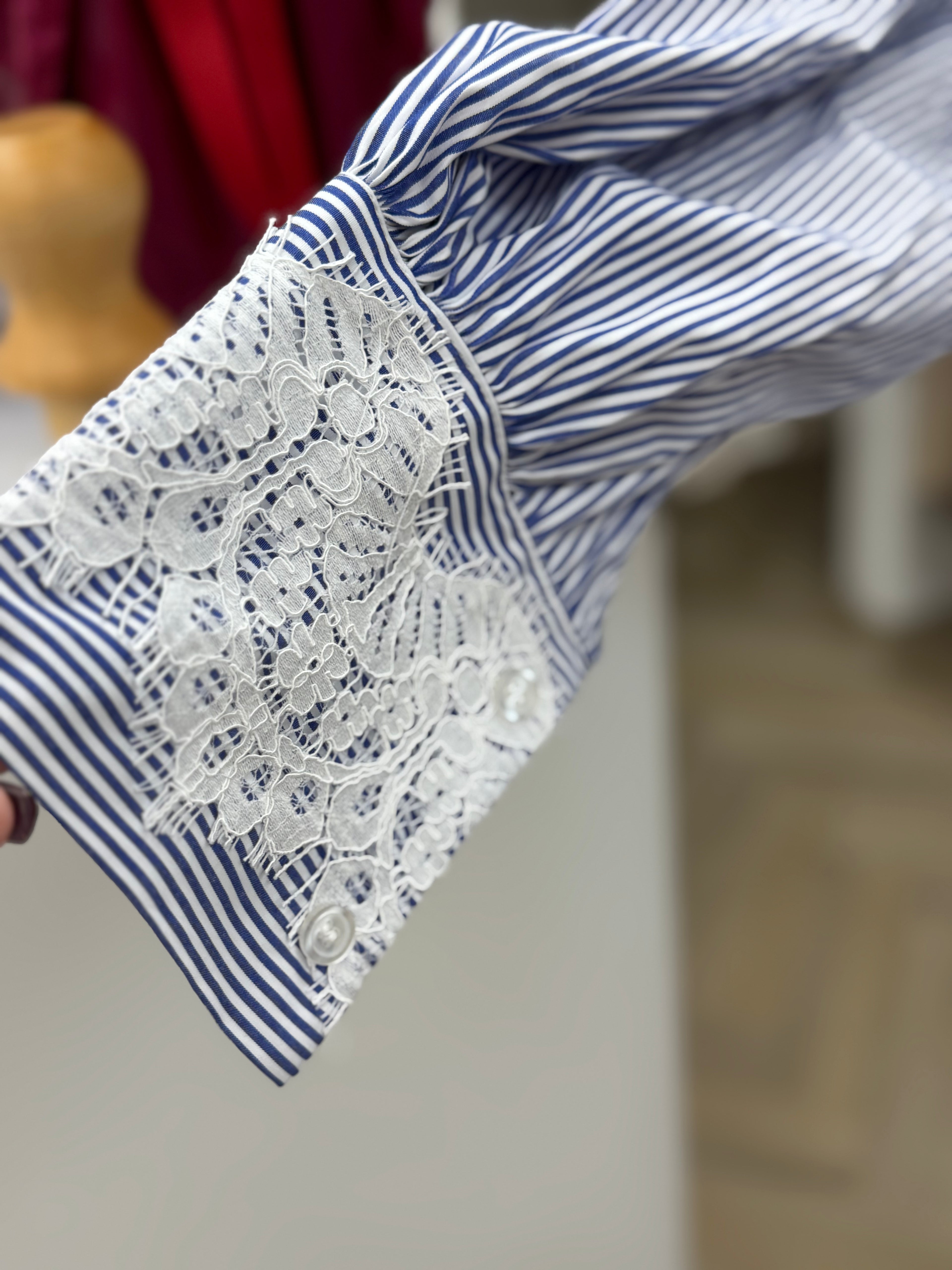 Lace Whisper Stripe Blouse