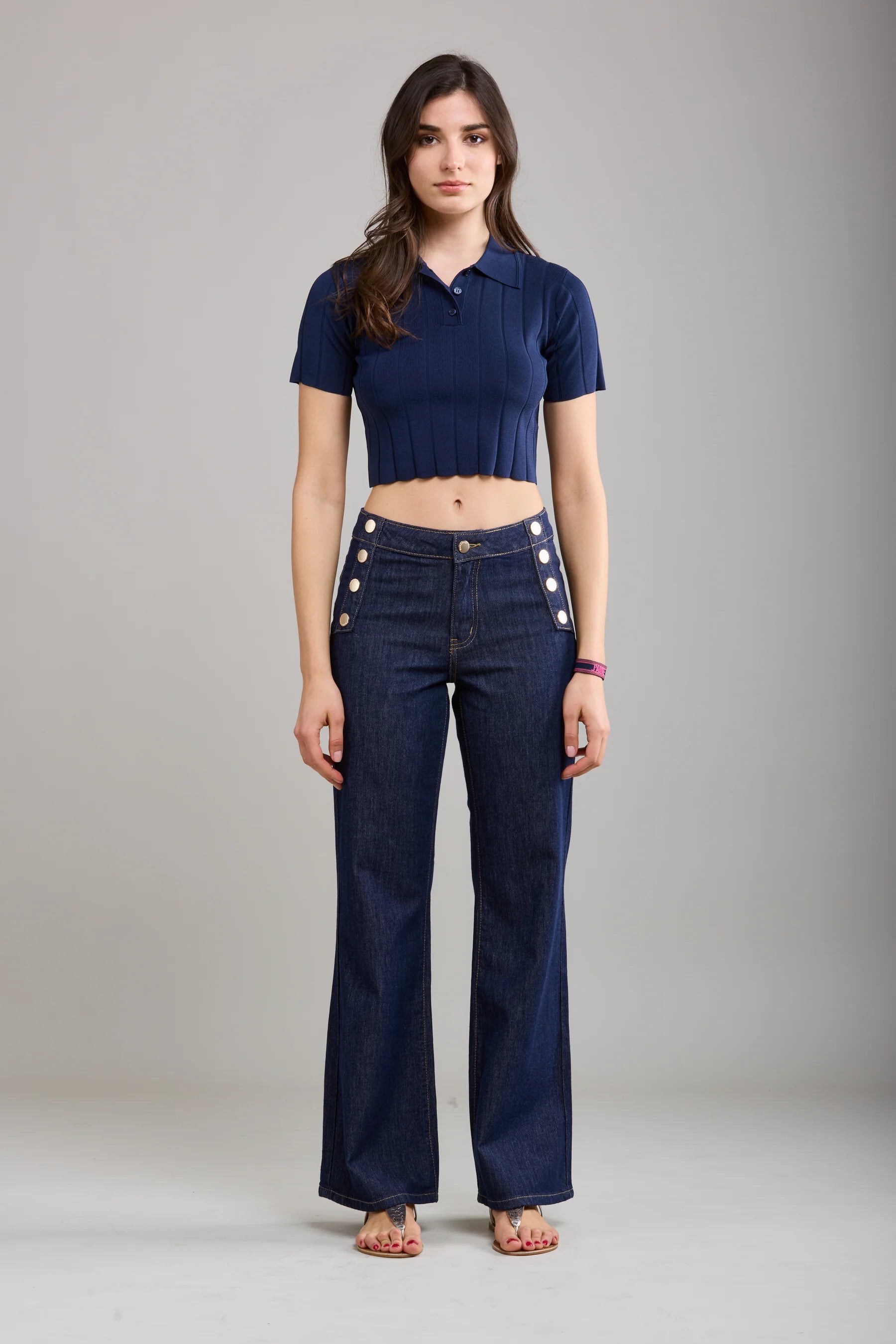 🔹 Toxik3 Paris – Marine Wide Leg Jean