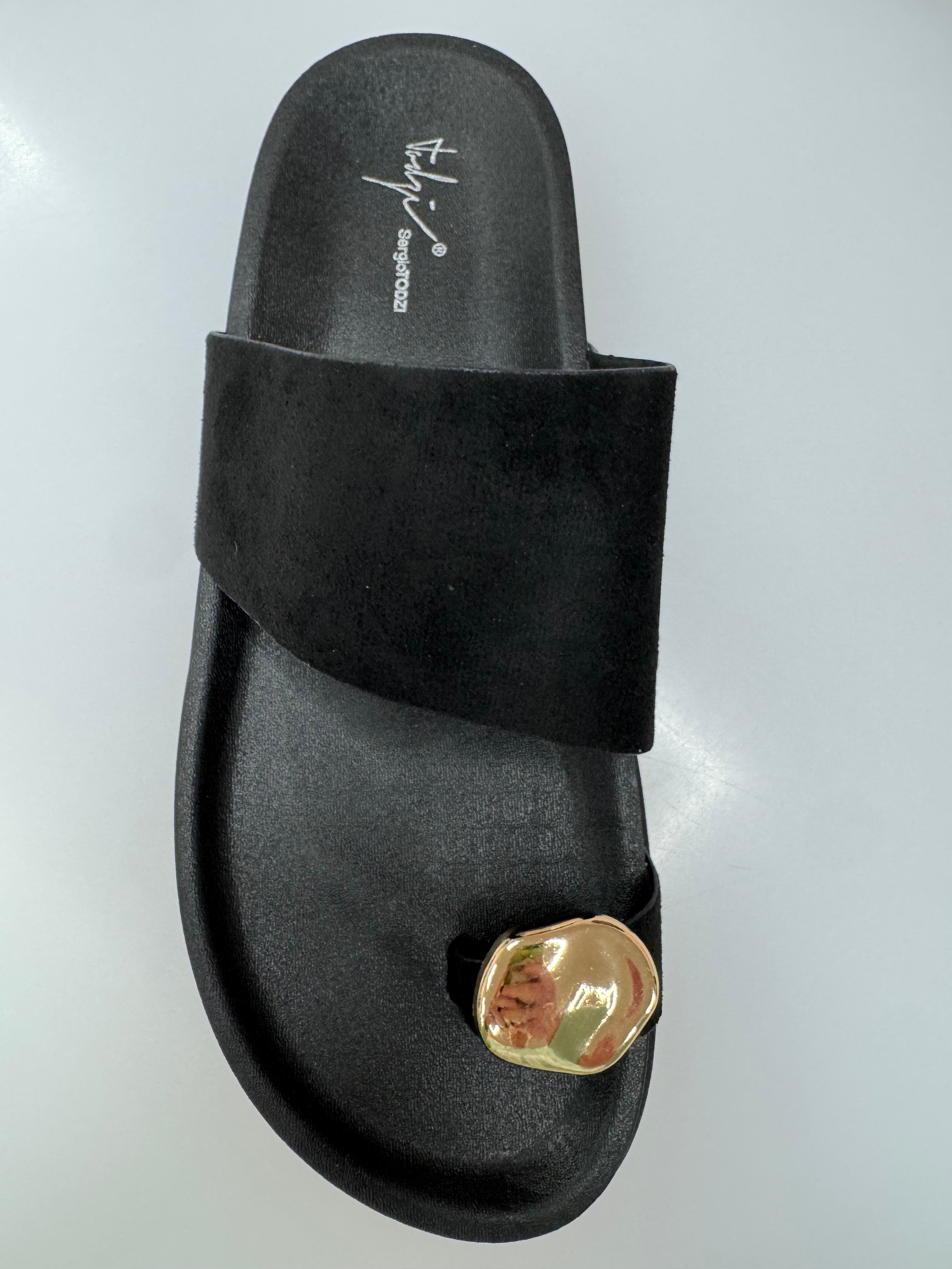 Faux Suede Accent Slide
