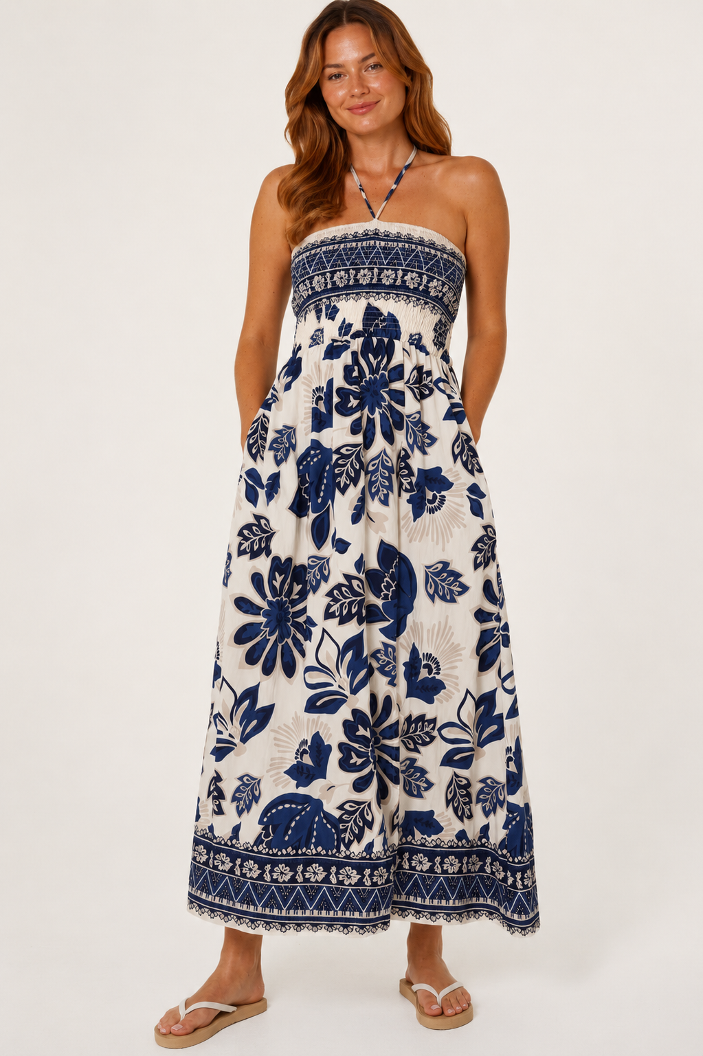Lilly bandeau border floral dress
