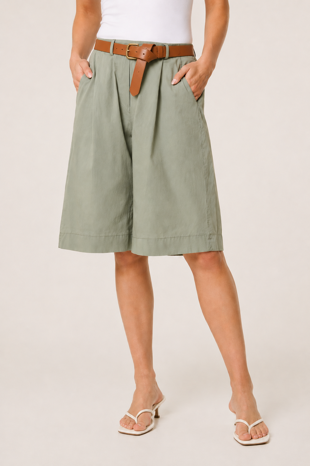 Bermuda Belted Shorts – Made in Italy