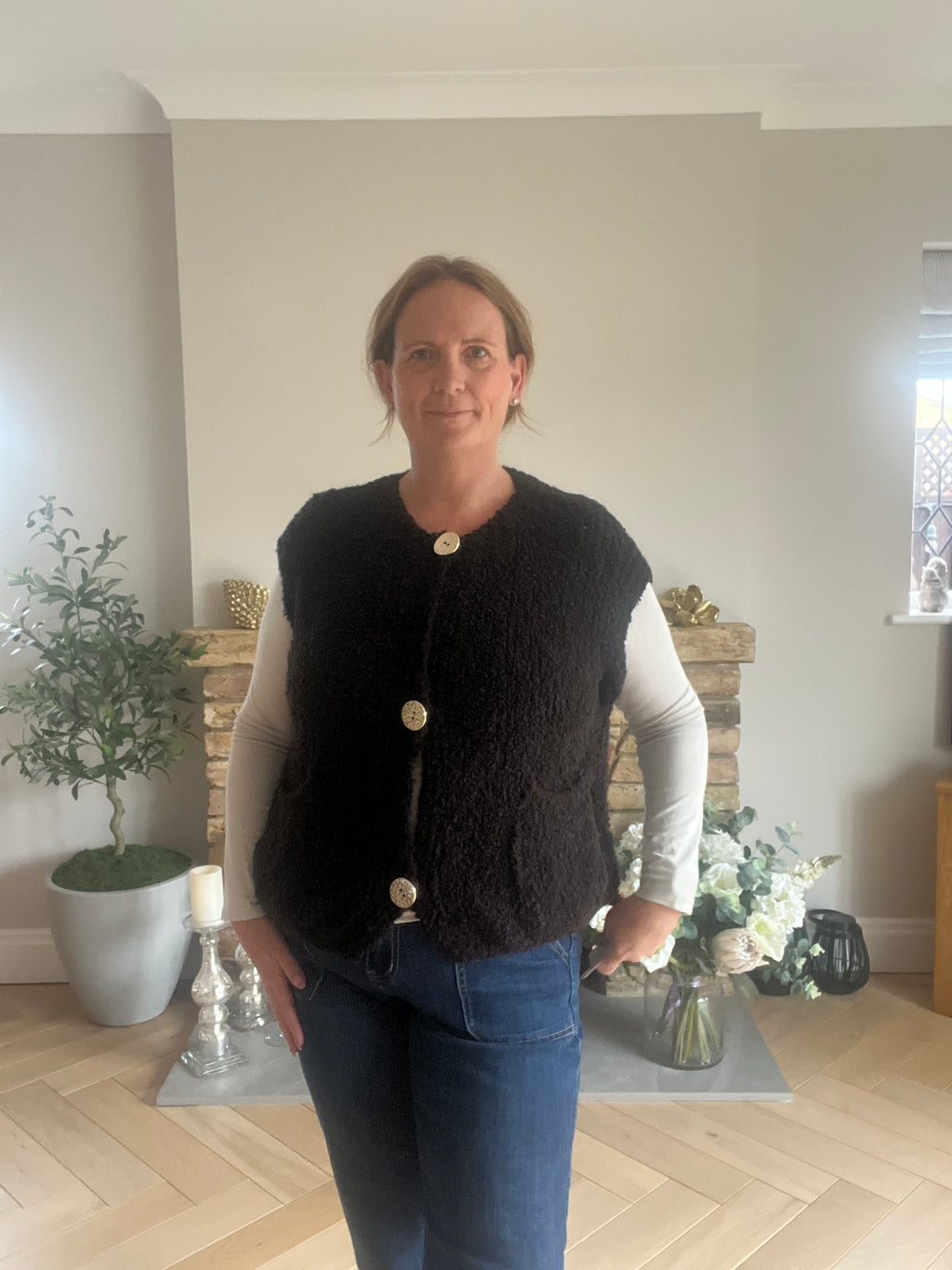 Mara – Textured Button Waistcoat