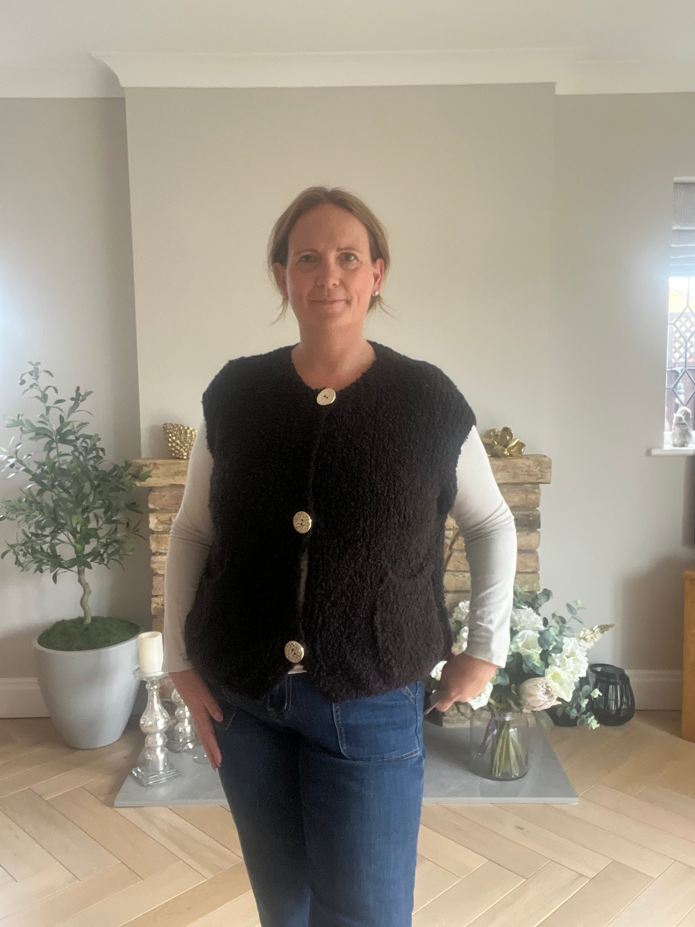 Mara – Textured Button Waistcoat