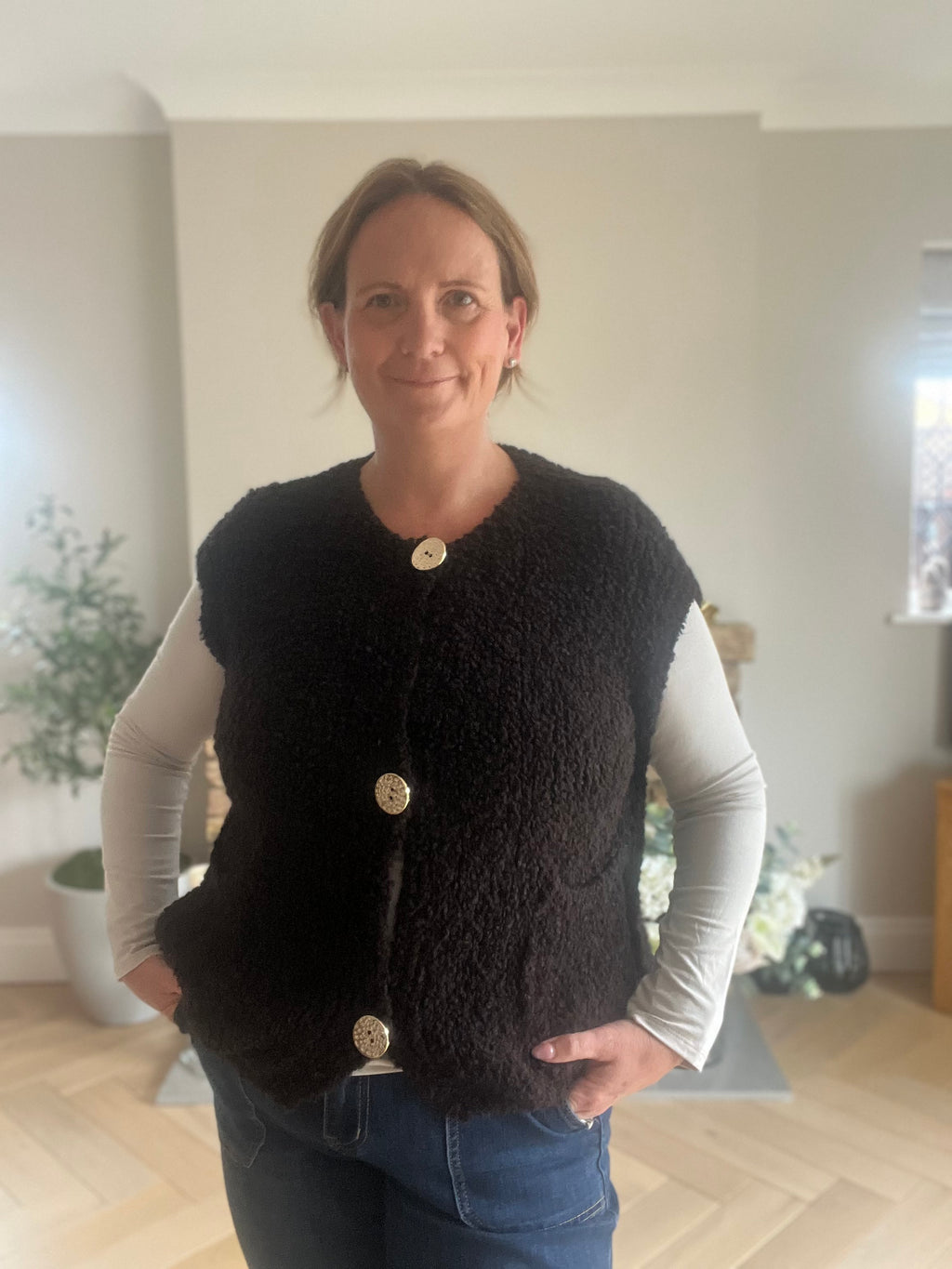 Mara – Textured Button Waistcoat