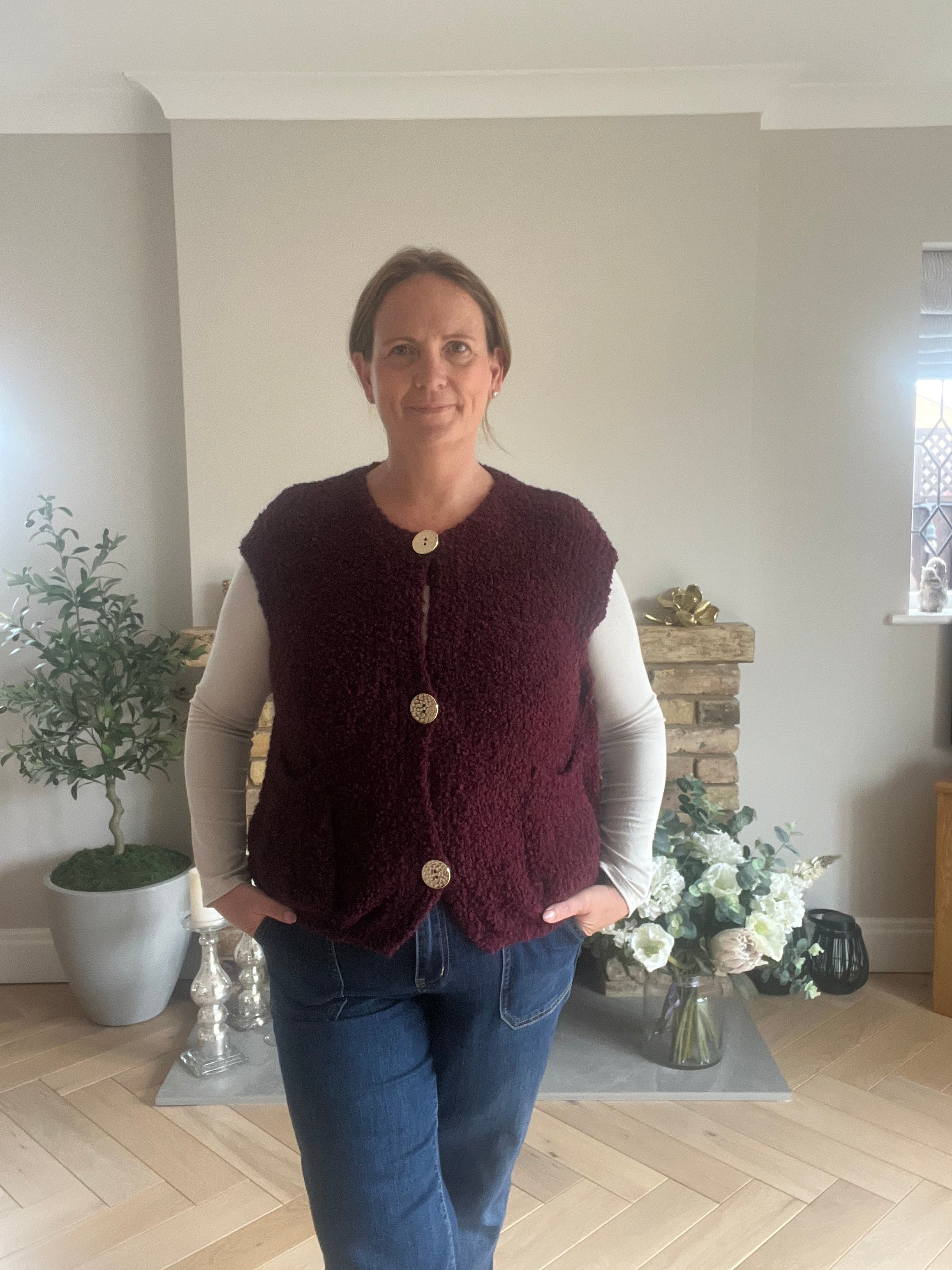 Mara – Textured Button Waistcoat