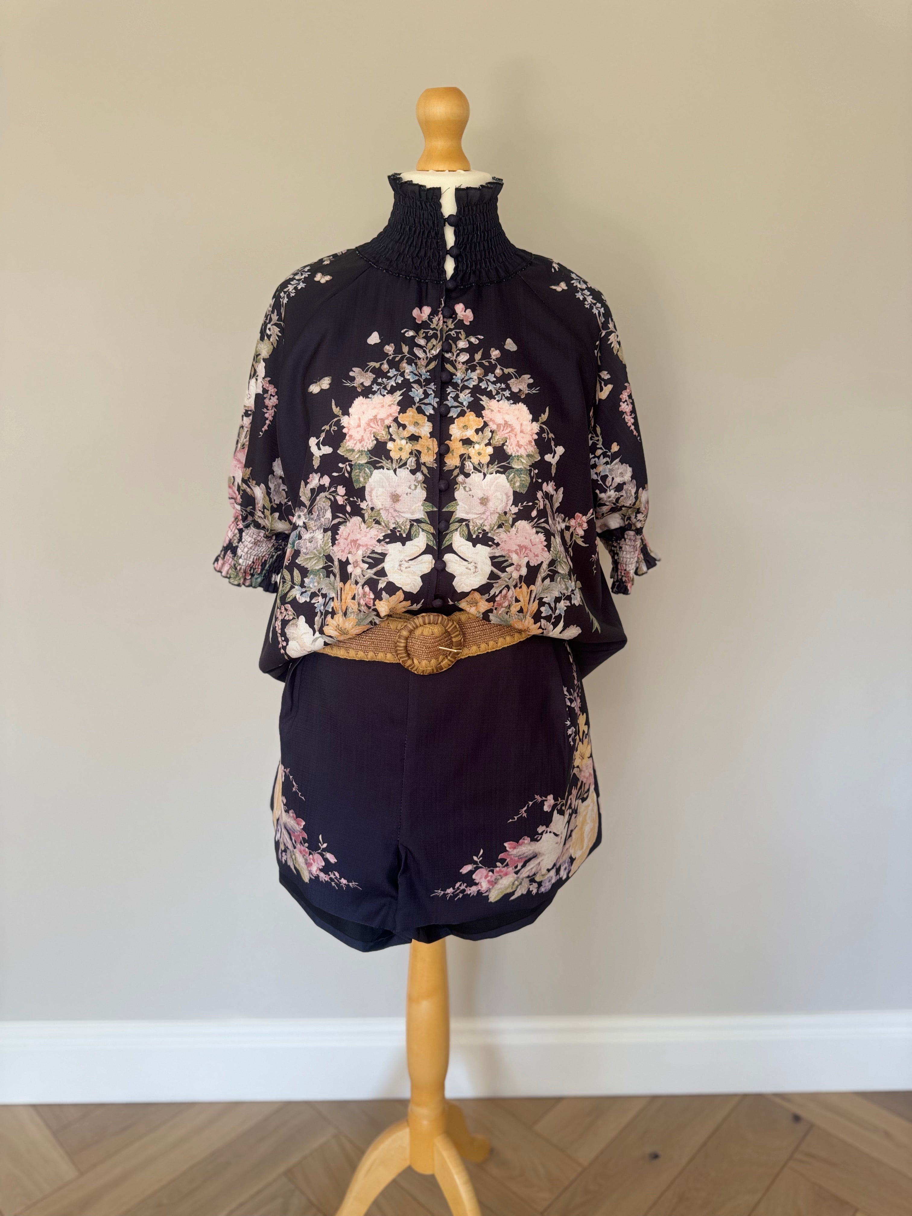 Evelyn Linen-Feel Floral Short Set