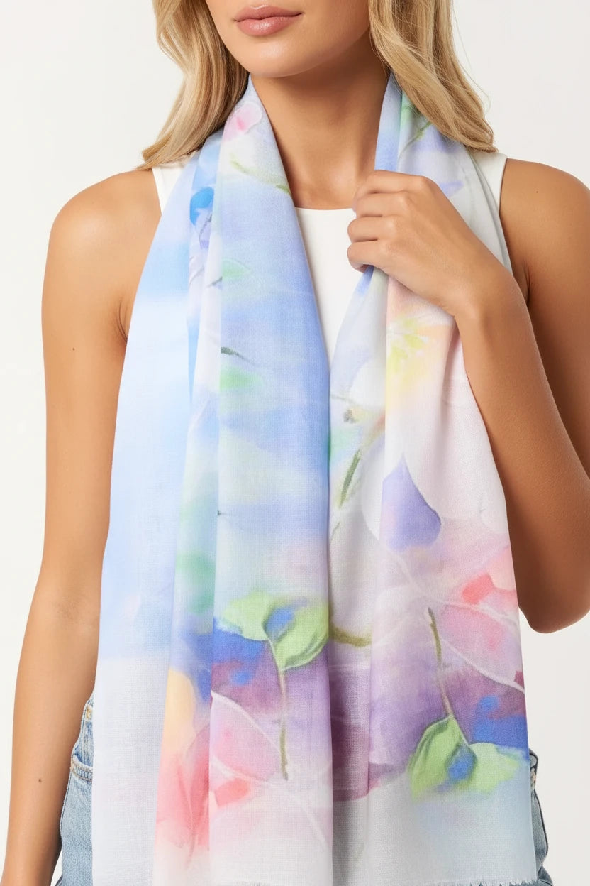 Bright Bloom Tassel Scarf