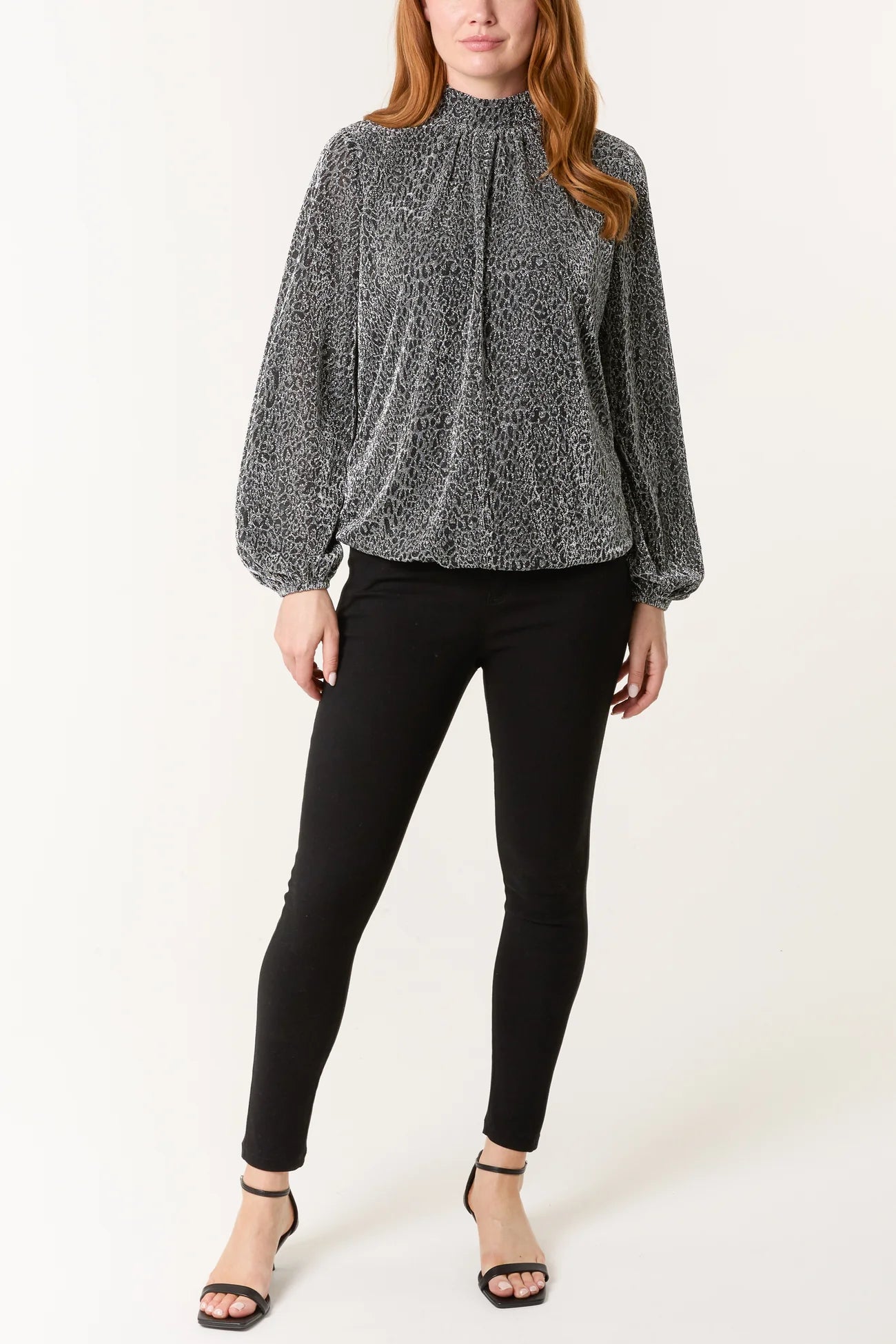 Raya Metallic Animal Puffball Top