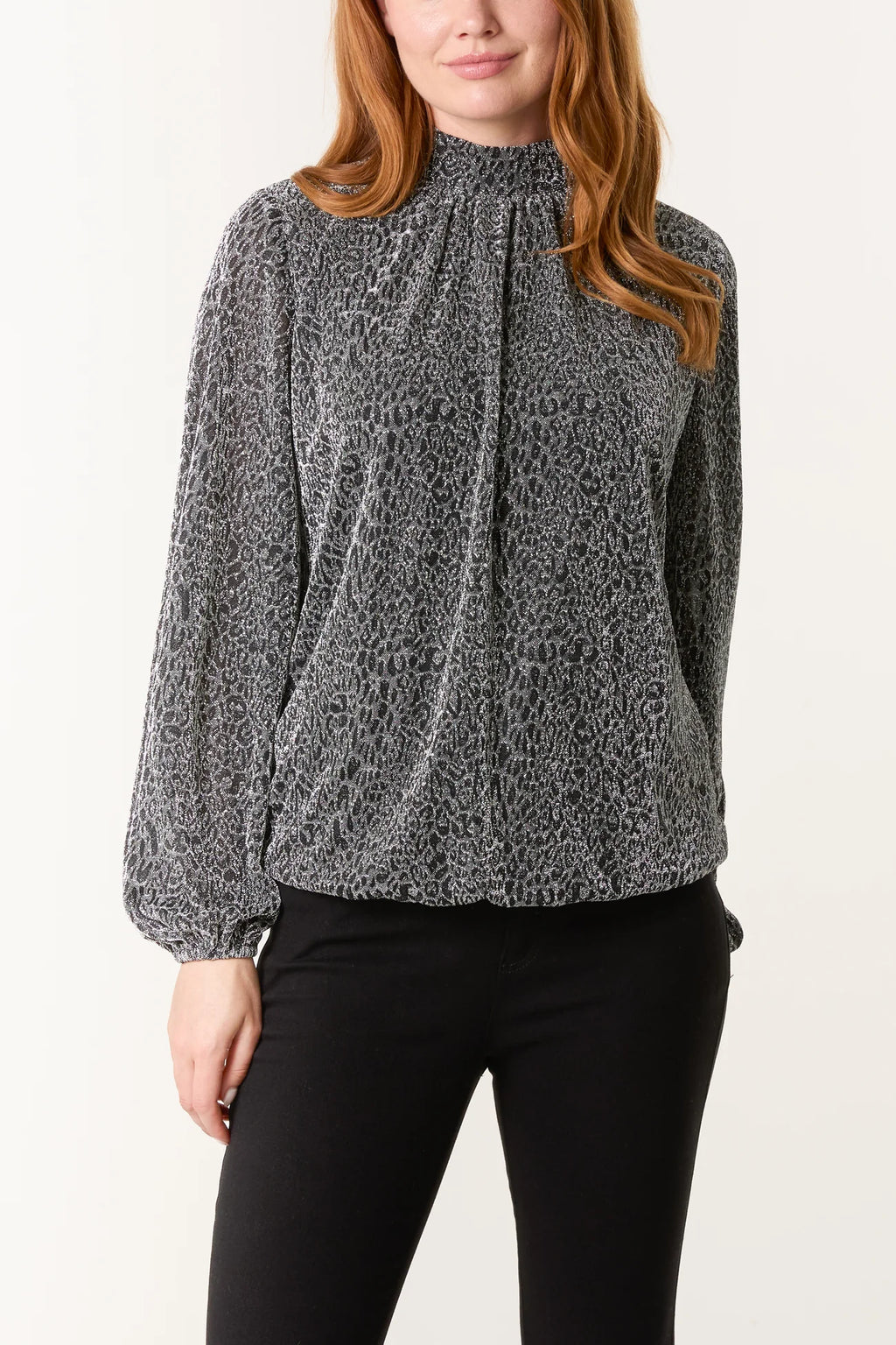 Raya Metallic Animal Puffball Top