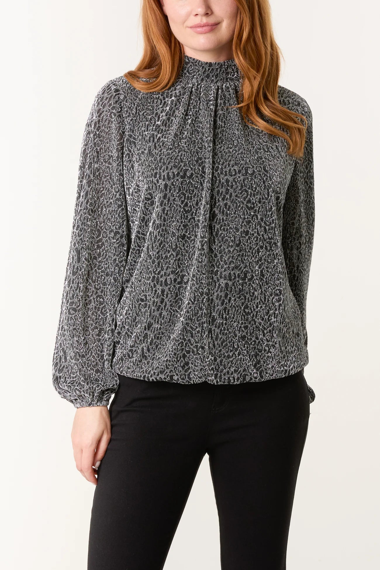 Raya Metallic Animal Puffball Top
