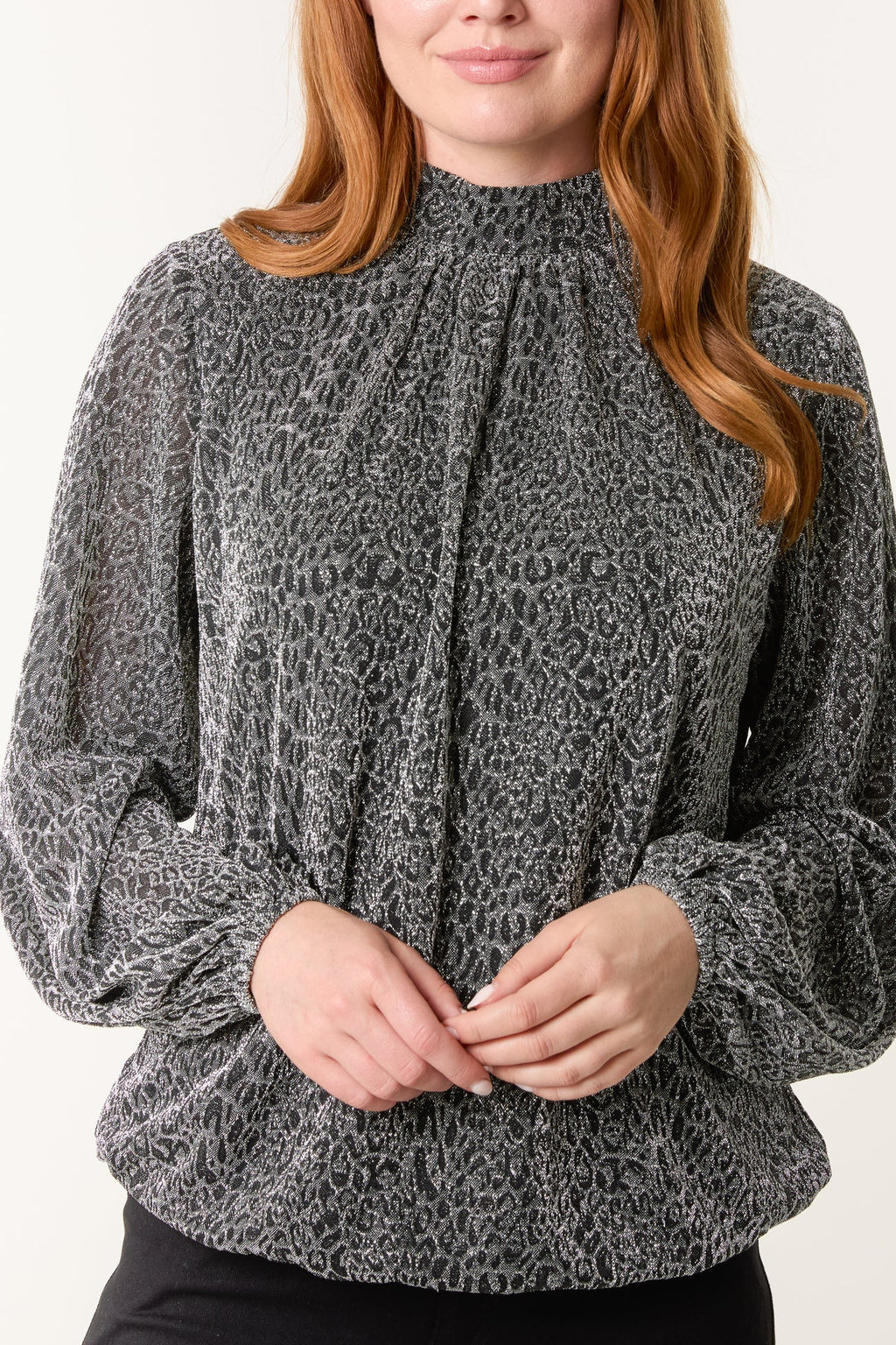 Raya Metallic Animal Puffball Top