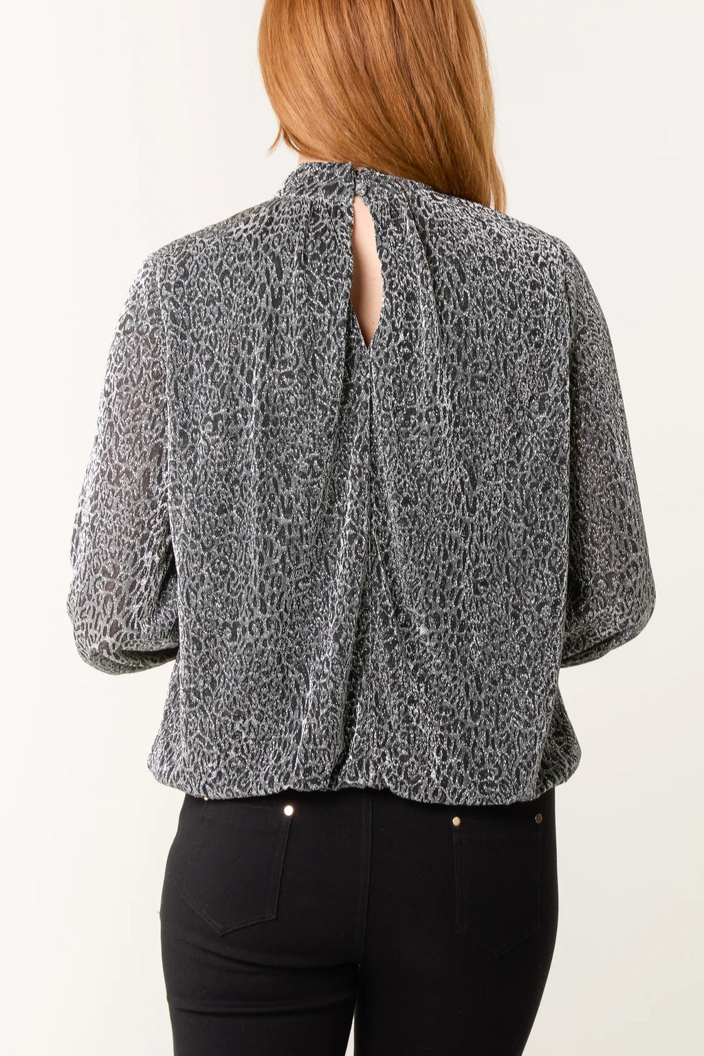 Raya Metallic Animal Puffball Top