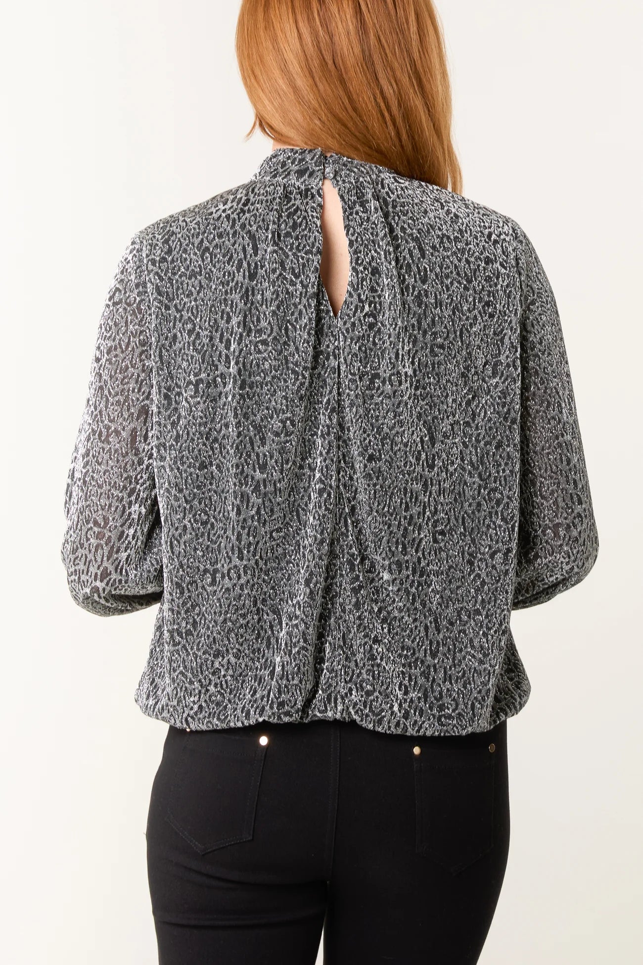 Raya Metallic Animal Puffball Top