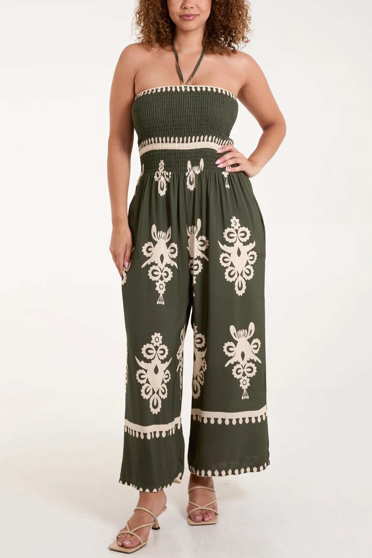Skye Printed Bandeau Jumpsuit