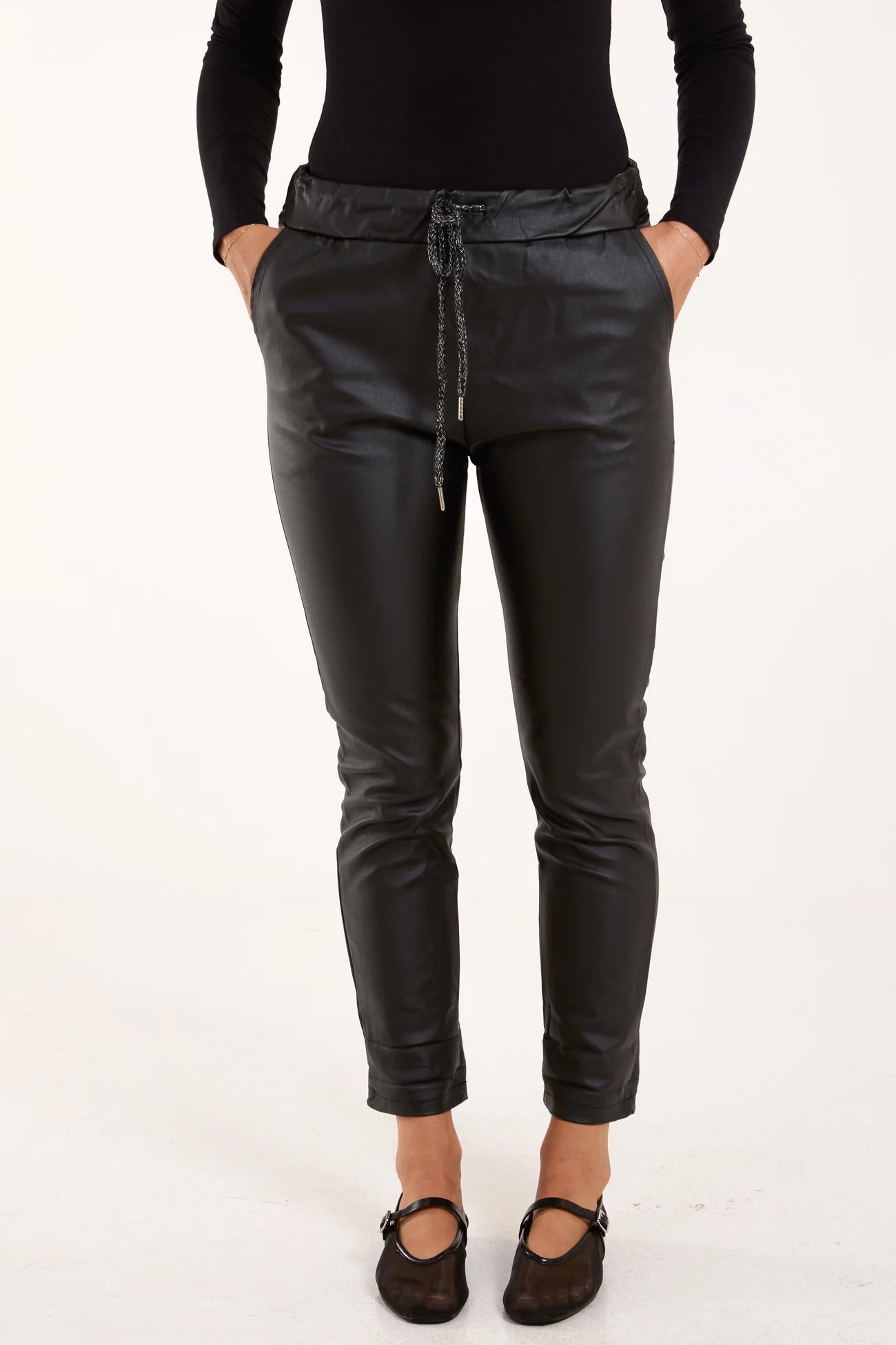 Grace Faux Leather PU Coated Magic Trousers
