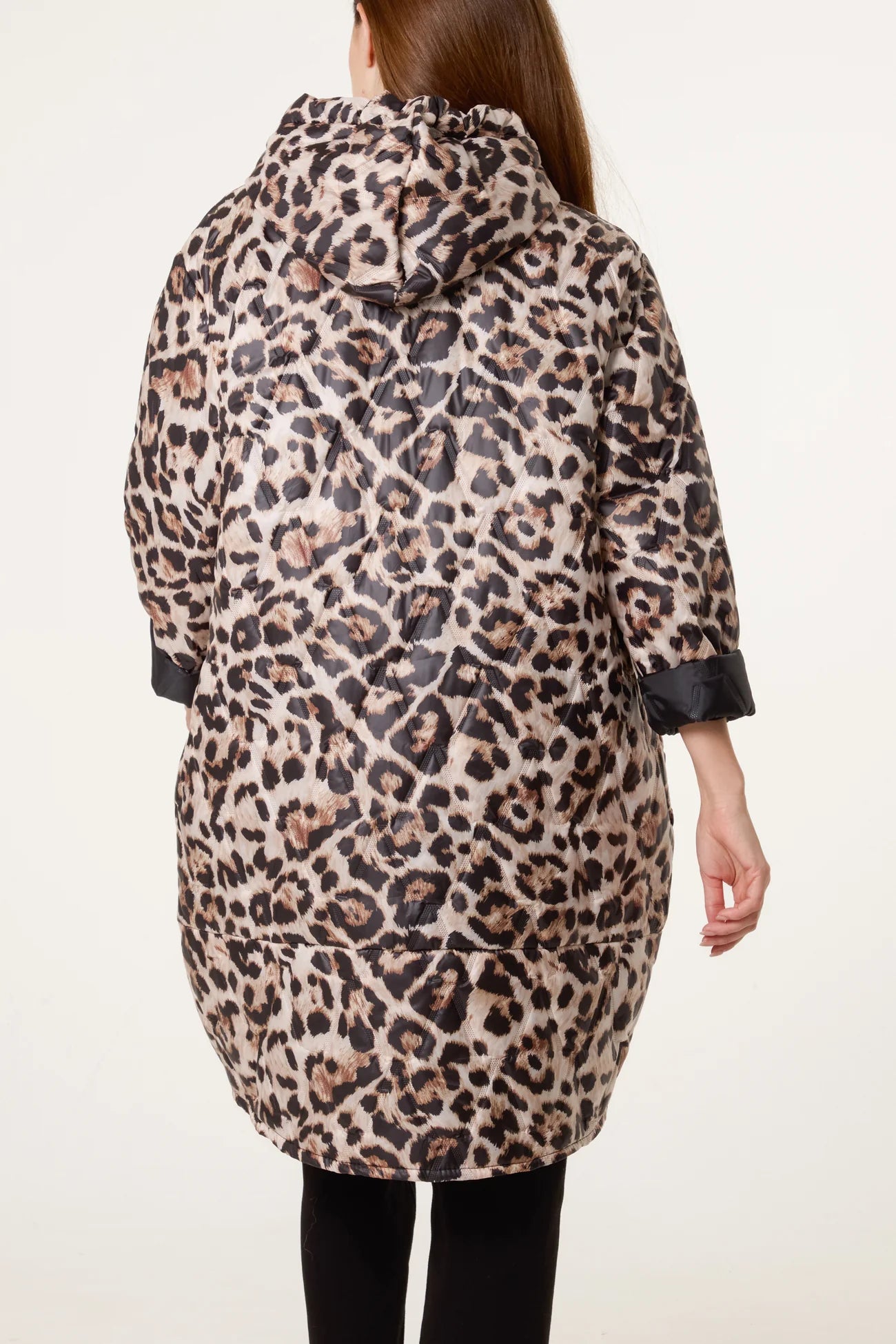 Shanade Hooded Leopard Print Zip Parka
