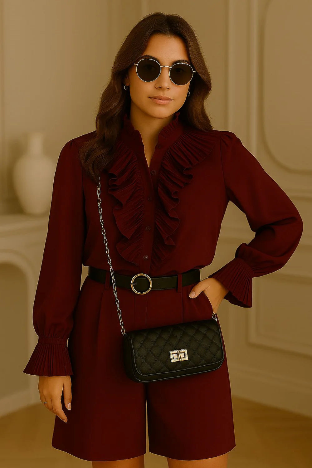 Ruffle Reverie Blouse Final Sale Price No Returns