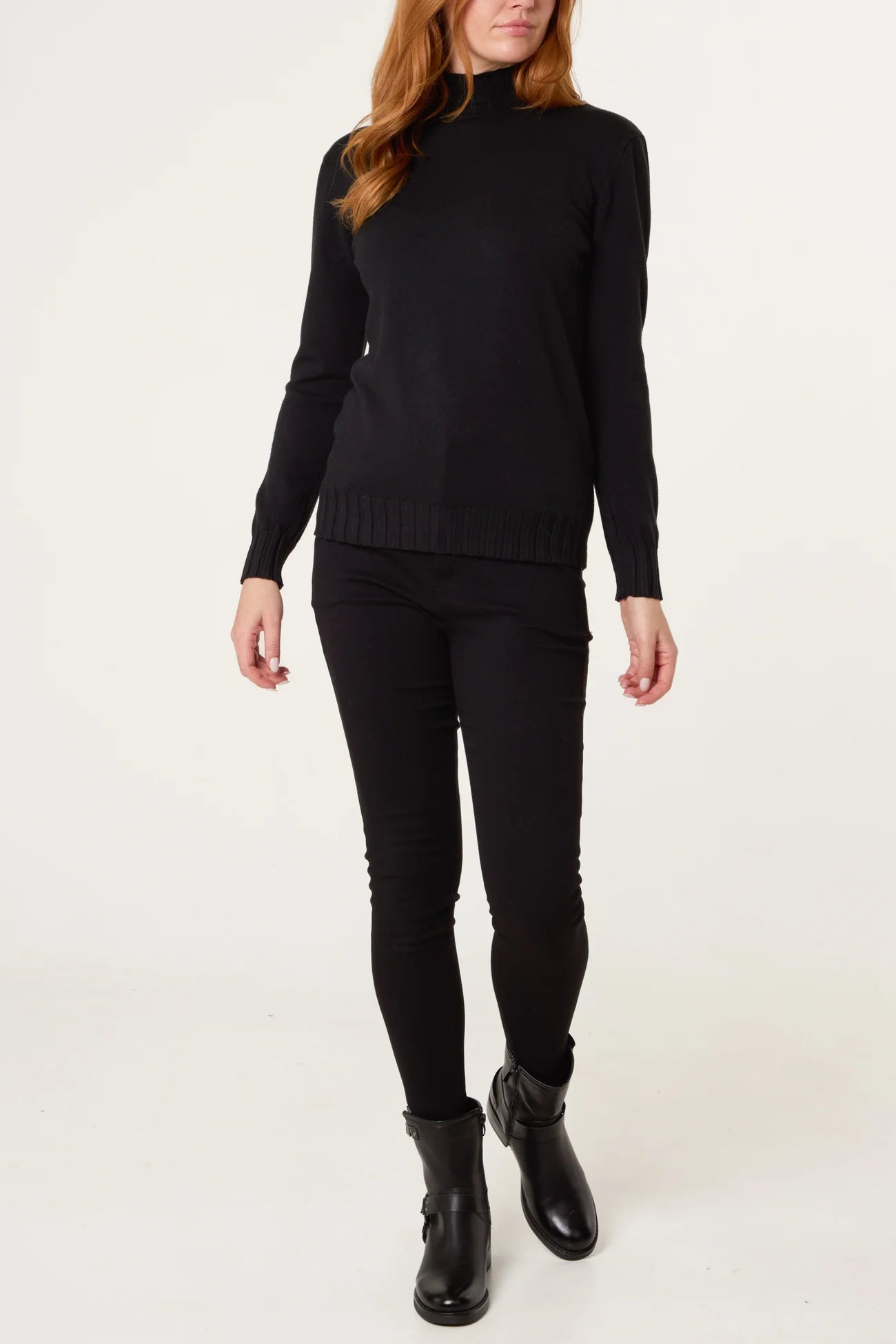 Hannah Ribbed Edge High Neck Jumper