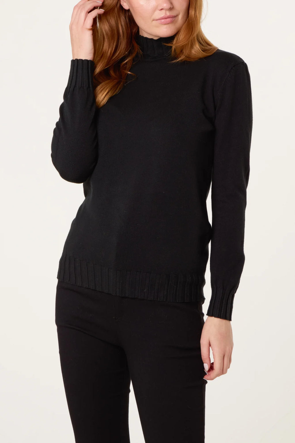 Hannah Ribbed Edge High Neck Jumper