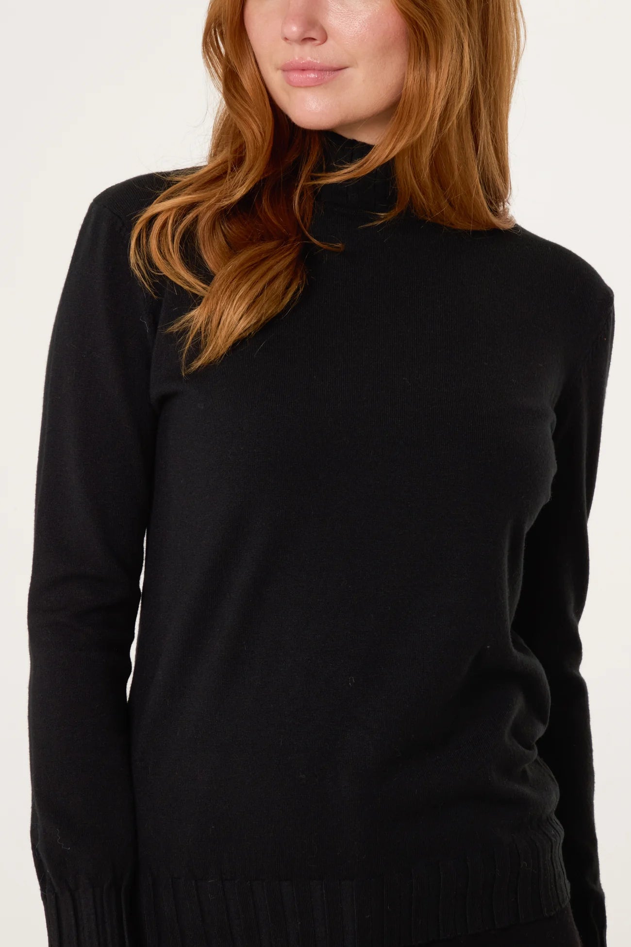 Hannah Ribbed Edge High Neck Jumper