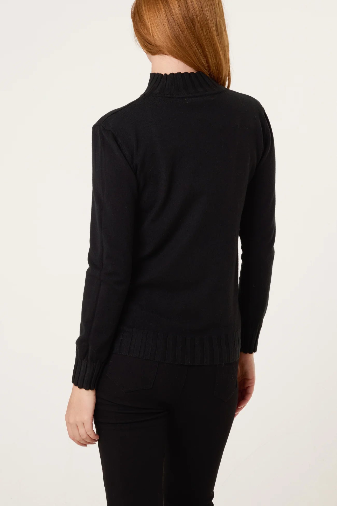 Hannah Ribbed Edge High Neck Jumper