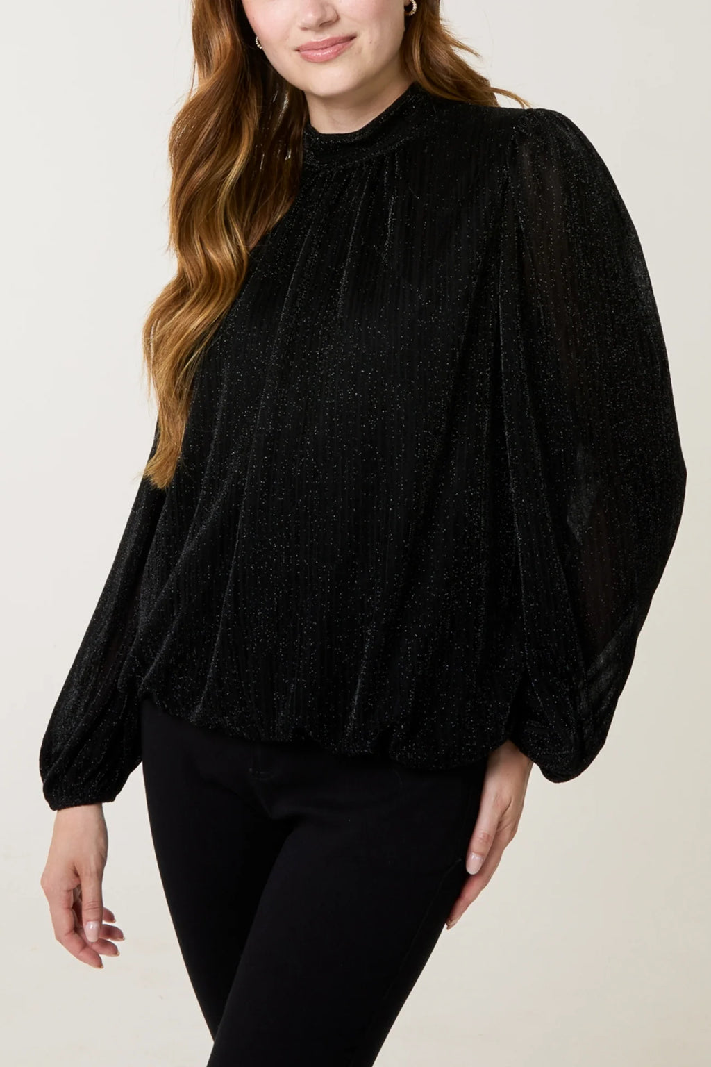 Darcie Sparkle Lurex Puffball Blouse