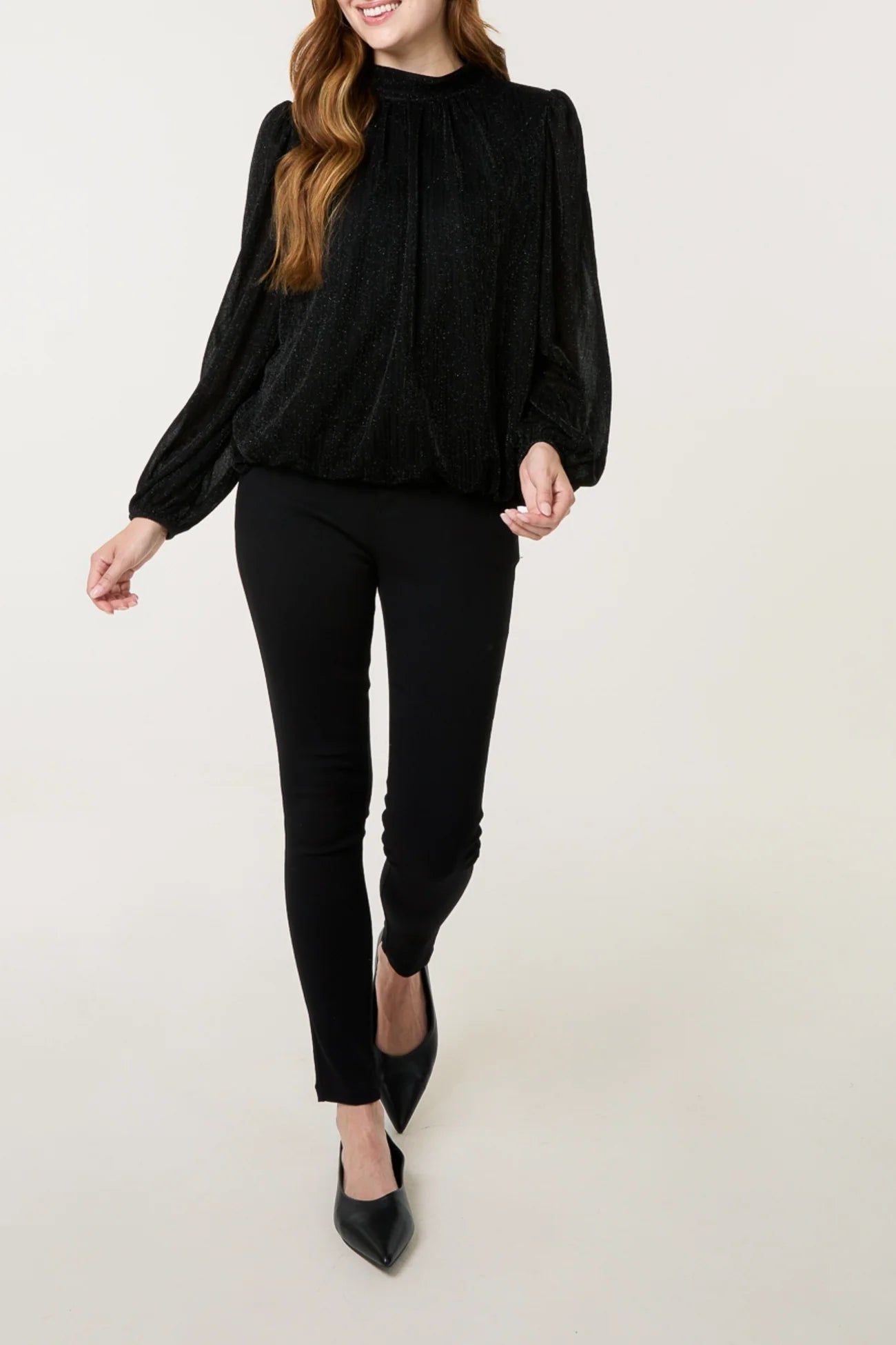 Darcie Sparkle Lurex Puffball Blouse