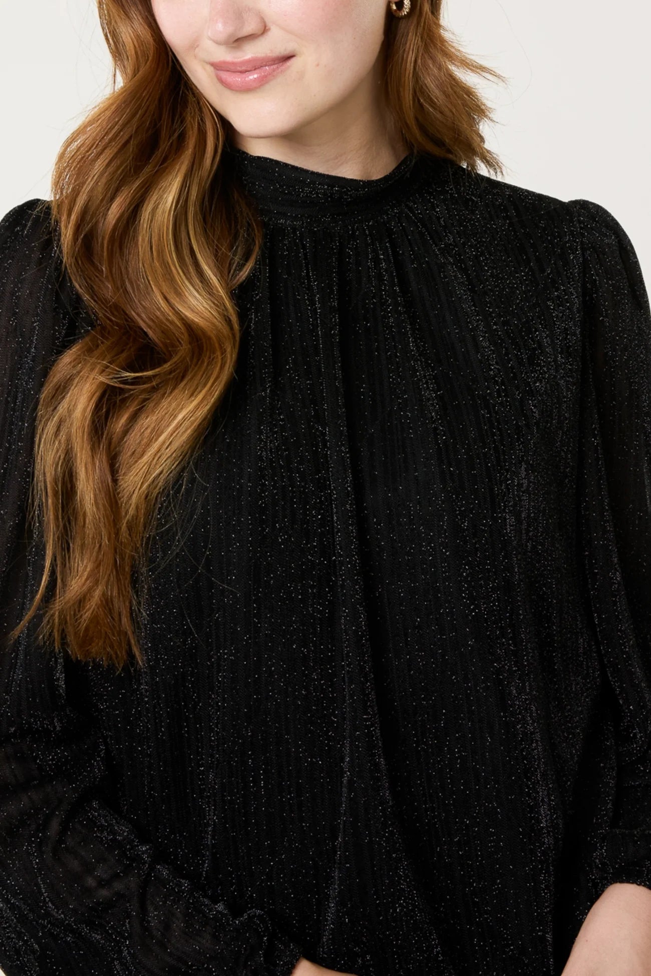 Darcie Sparkle Lurex Puffball Blouse