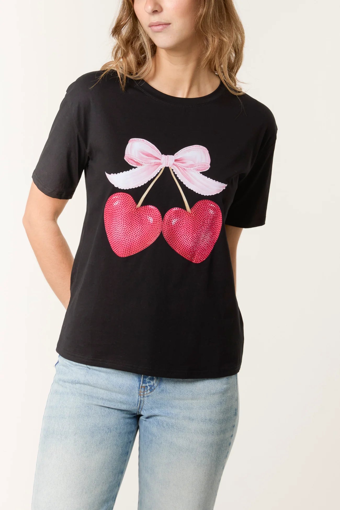 The Bow & Hearts Graphic Tee ❤️🎀✨